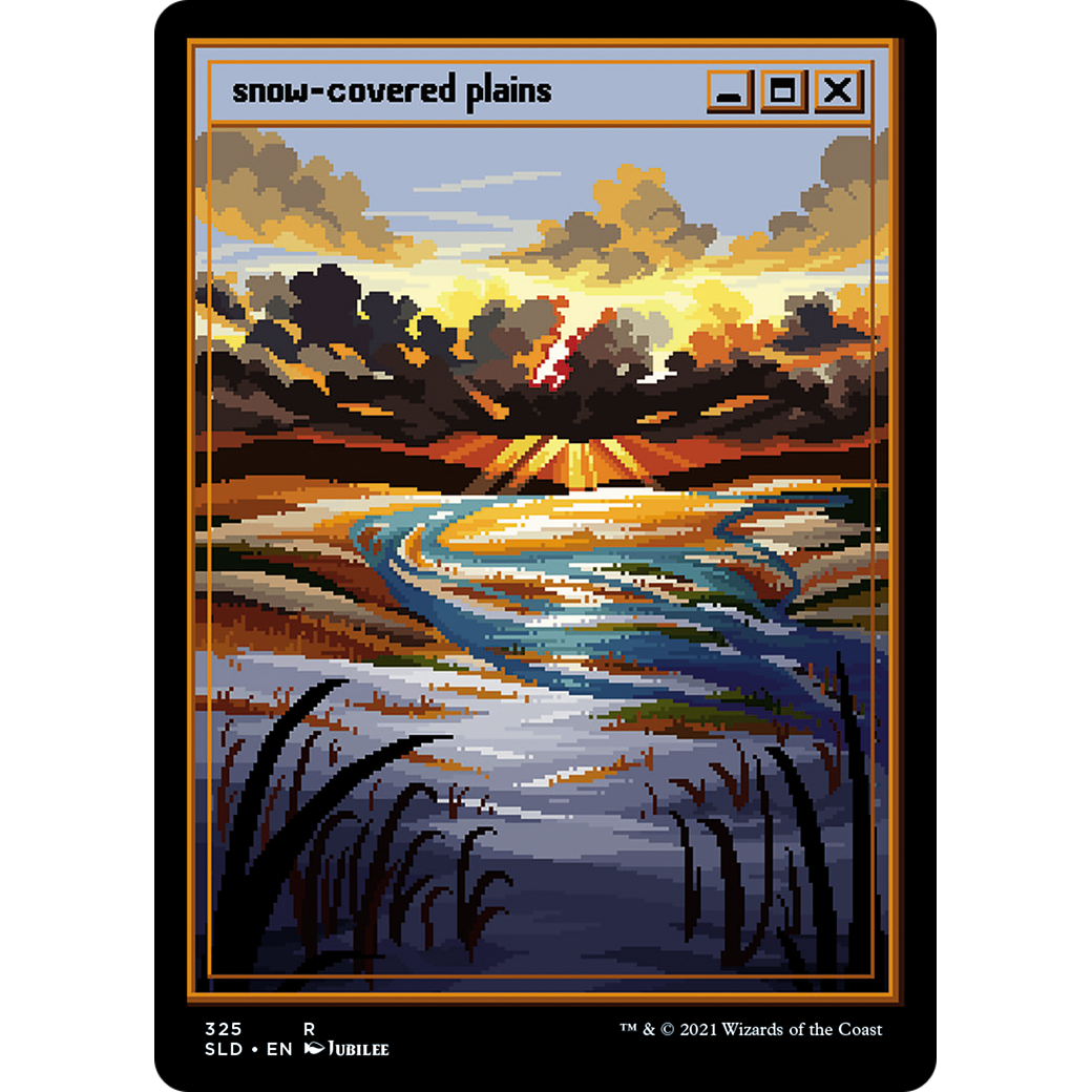 Snow-Covered Plains (PixelSnowLands.jpg) (SLD-325) - Secret Lair Drop