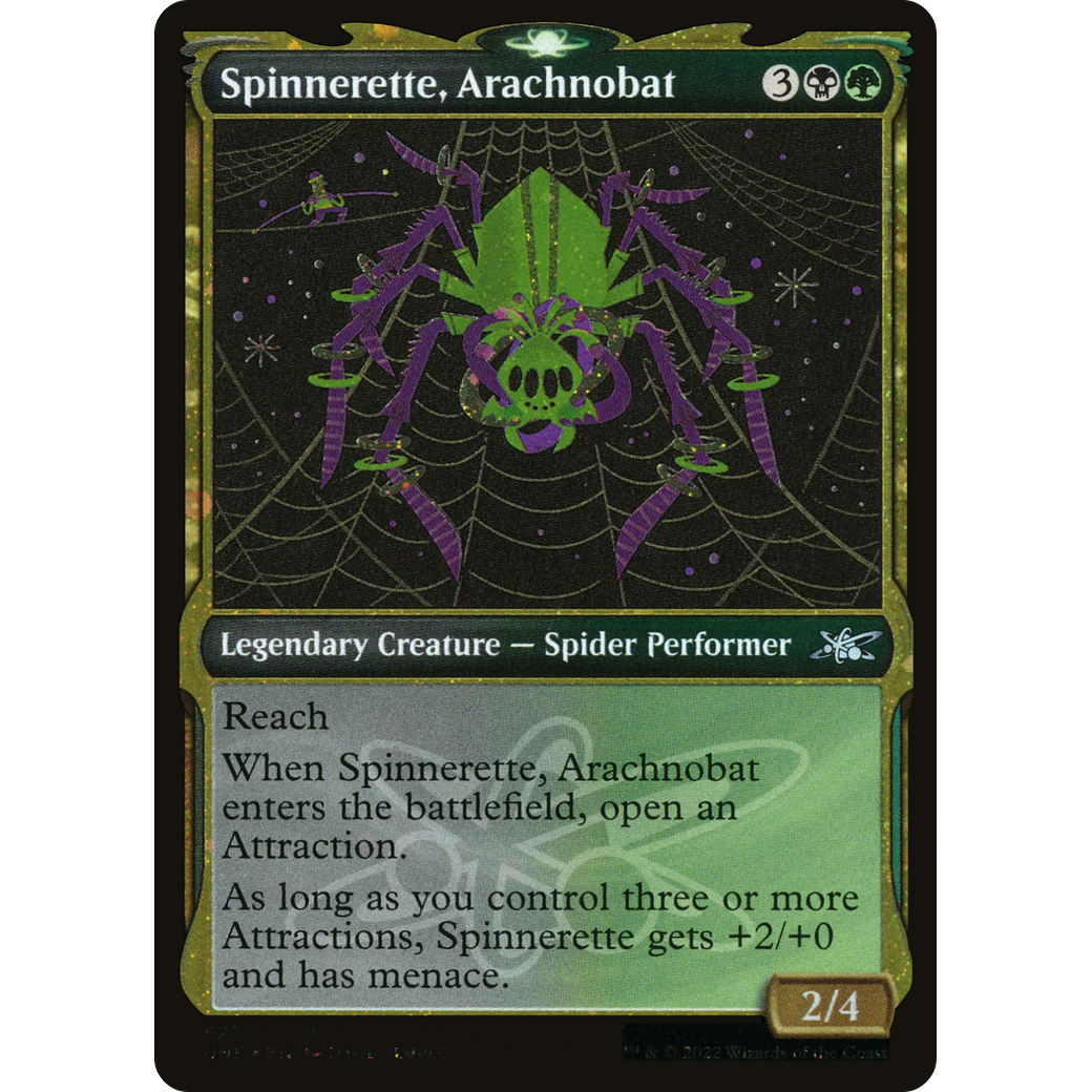 Spinnerette, Arachnobat (Showcase) (Galaxy Foil) (UNF-522) - Unfinity: (Showcase) Foil