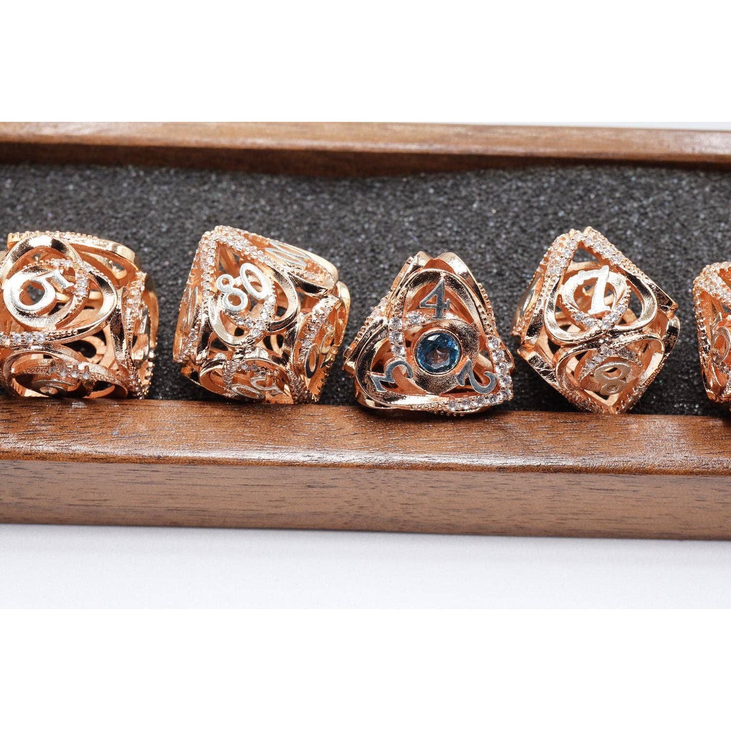 Hollow Hearts: Jeweled Copper - Metal RPG Dice Set