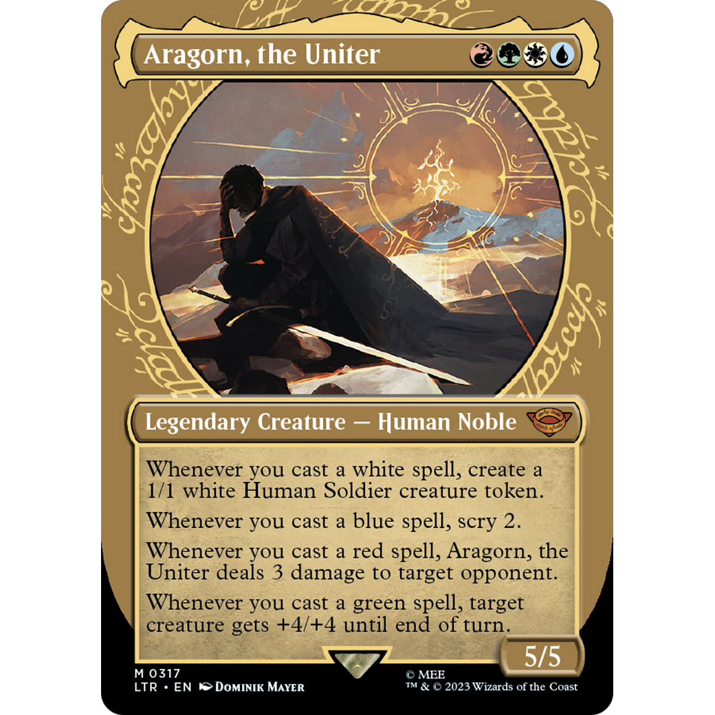 Aragorn, the Uniter (LTR-317) - The Lord of the Rings: Tales of Middle-earth: (Showcase) (Borderless) Foil