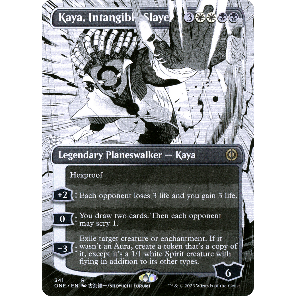 Kaya, Intangible Slayer (ONE-341) - Phyrexia: All Will Be One: (Showcase) (Borderless) Foil
