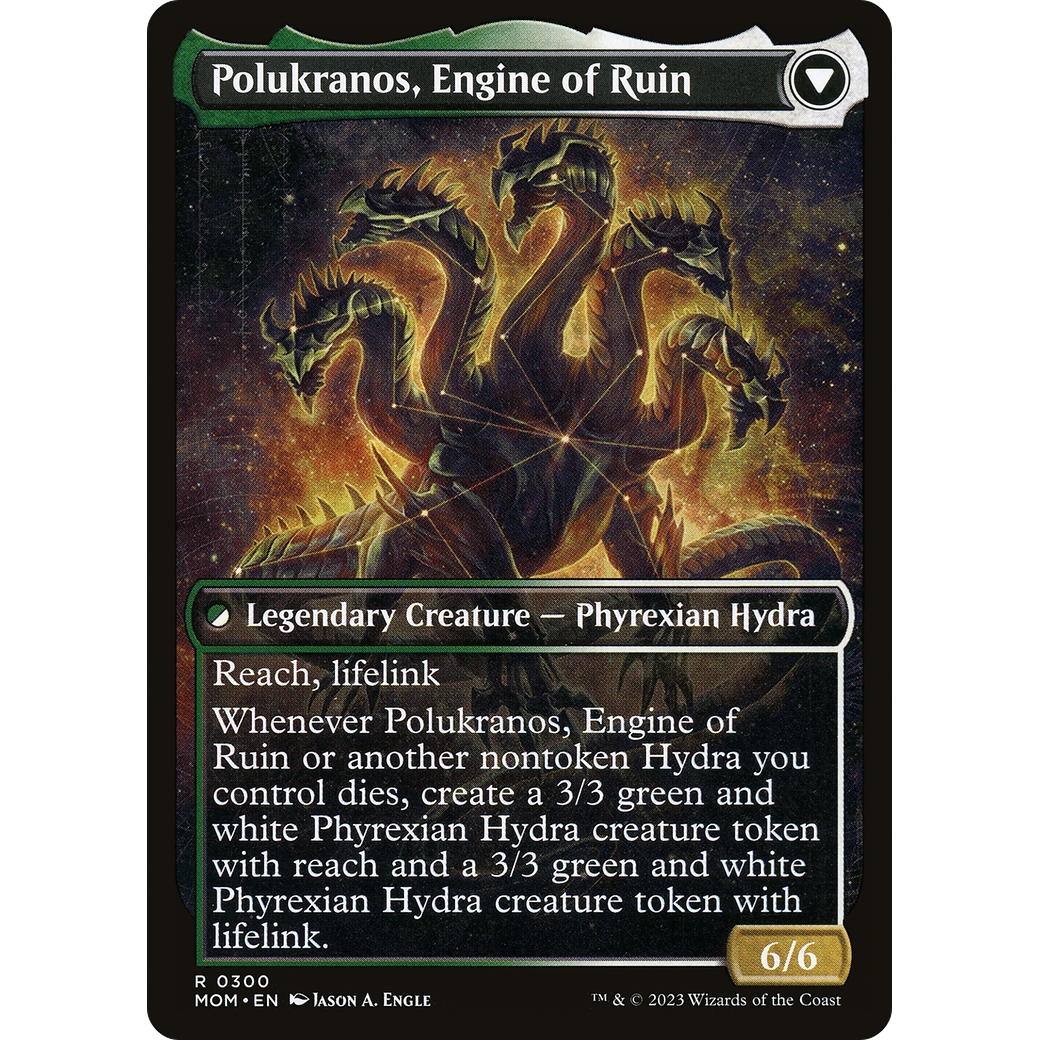 Polukranos Reborn // Polukranos, Engine of Ruin (MOM-300) - March of the Machine: (Showcase) Foil