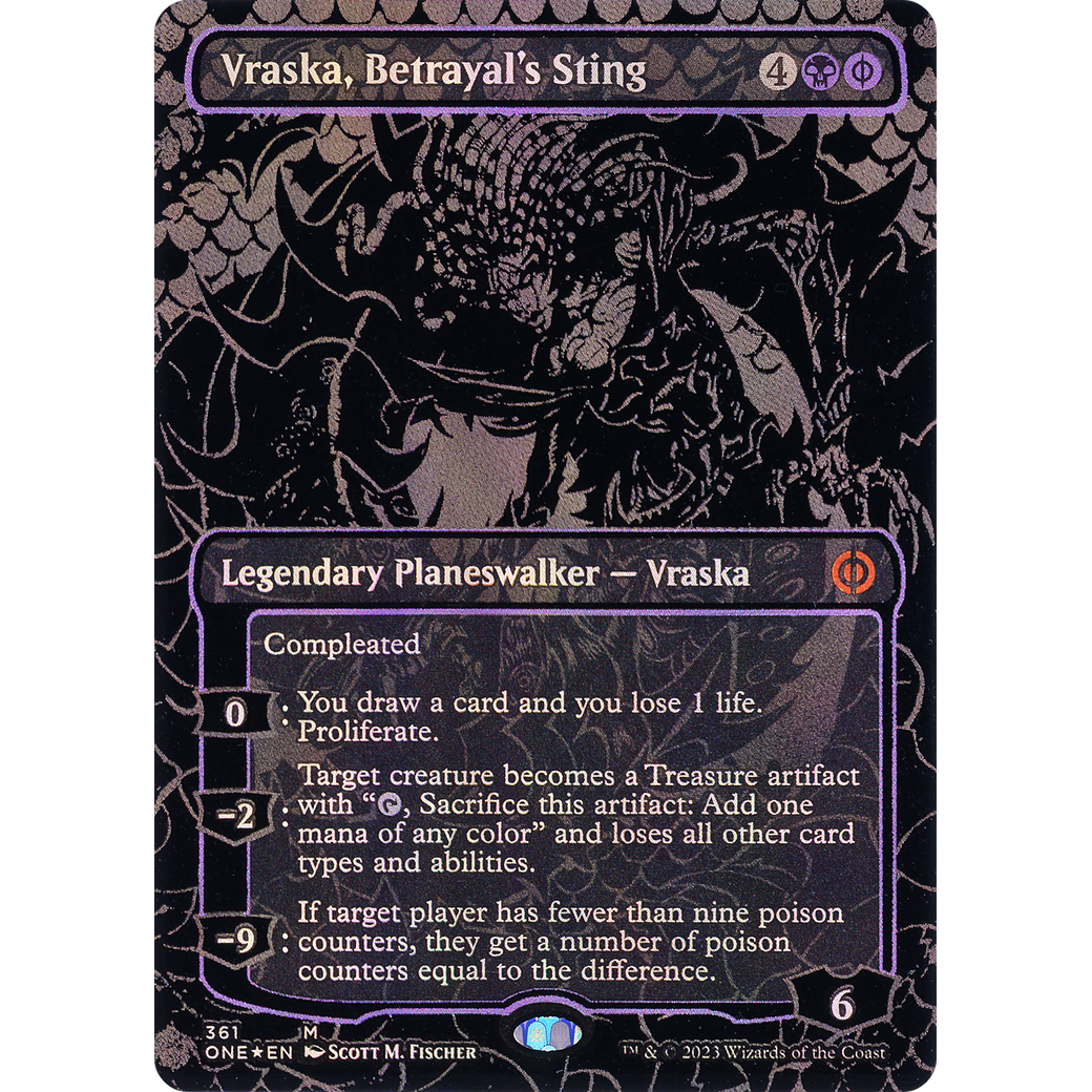 Vraska, Betrayal's Sting (ONE-361) - Phyrexia: All Will Be One (Borderless) Foil