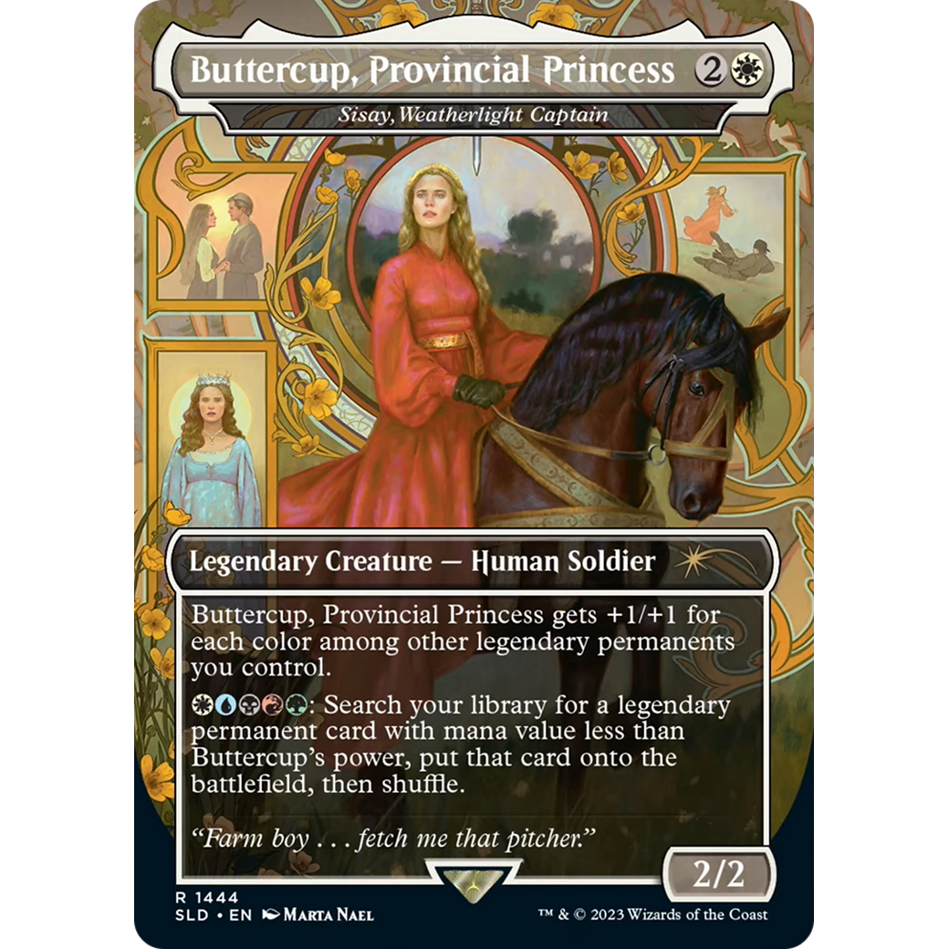 Buttercup, Provincial Princess - Sisay, Weatherlight Captain (SLD-1444) - Secret Lair Drop / Buttercup, Provincial Princess (Borderless)