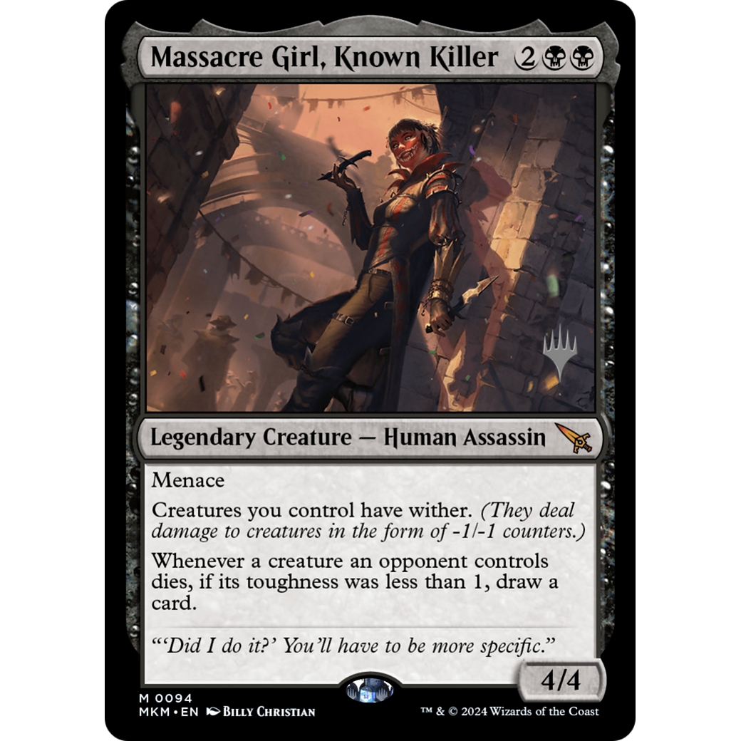 Massacre Girl, Known Killer (PPMKM-94P) - Murders at Karlov Manor Promos