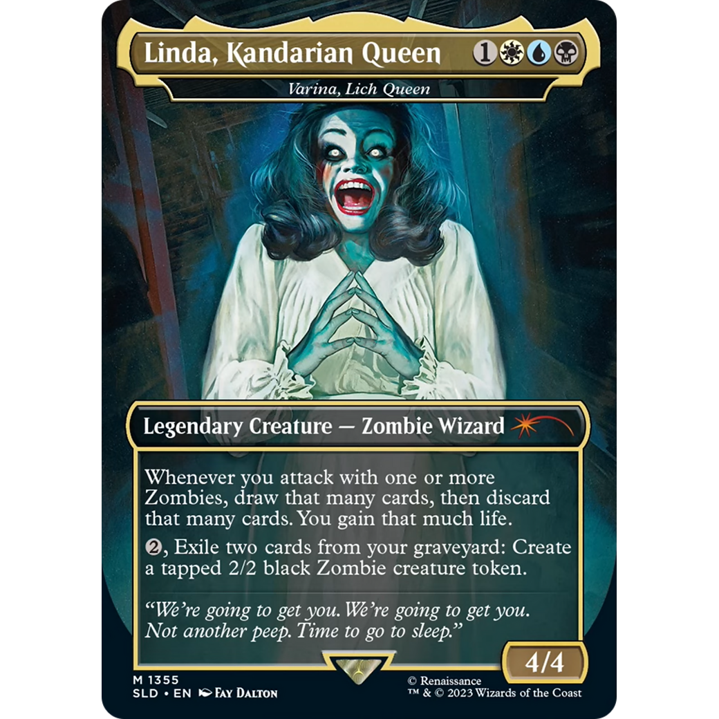 Linda, Kandarian Queen - Varina, Lich Queen (SLD-1355) - Secret Lair Drop / Linda, Kandarian Queen (Borderless) Foil
