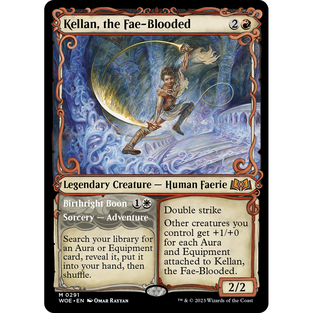 Kellan, the Fae-Blooded // Birthright Boon (WOE-291) - Wilds of Eldraine: (Showcase) Foil
