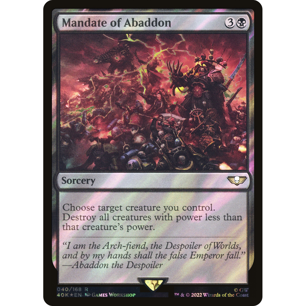 Mandate of Abaddon (40K-040) - Warhammer 40,000 Commander Foil