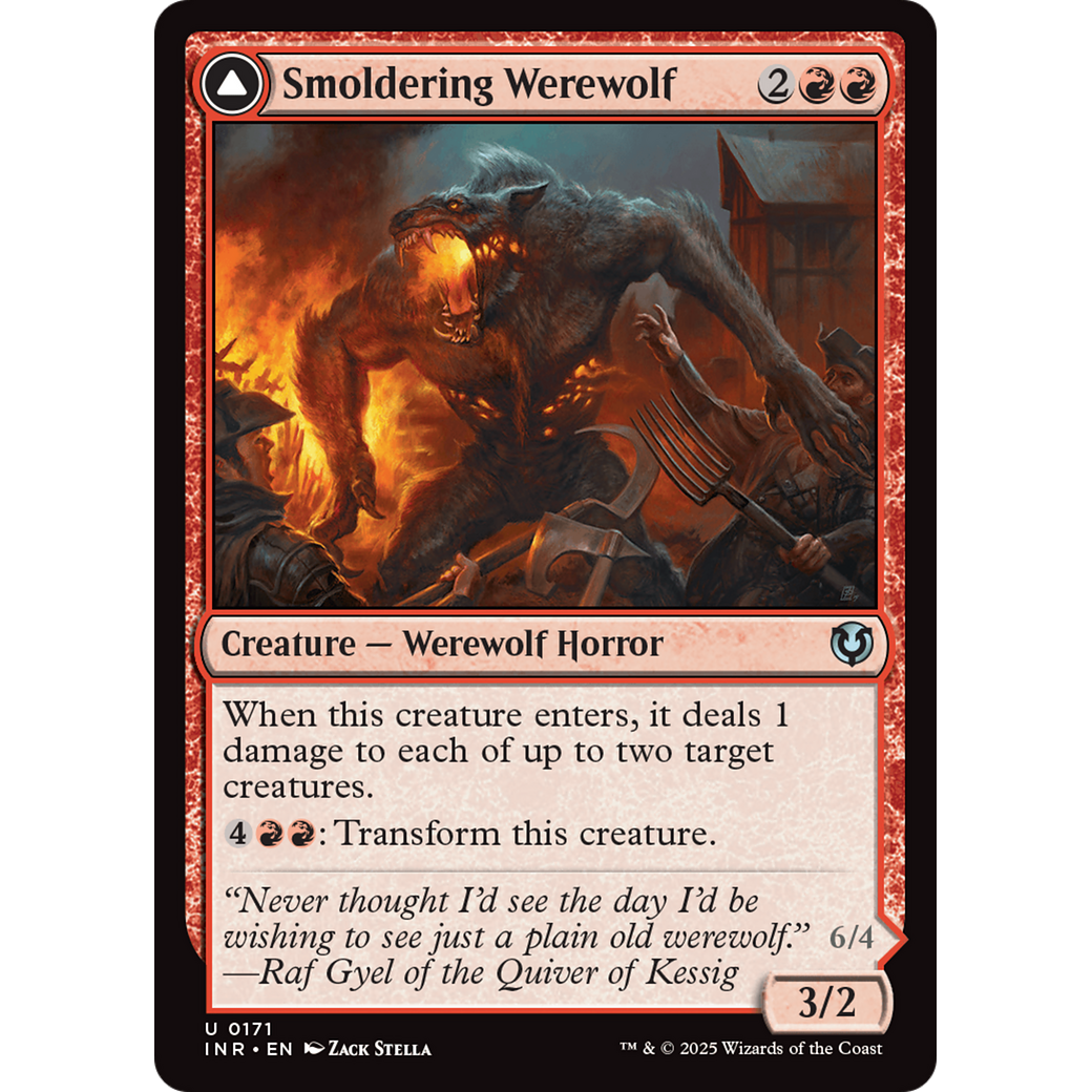 Smoldering Werewolf // Erupting Dreadwolf (INR-171) - Innistrad Remastered Foil