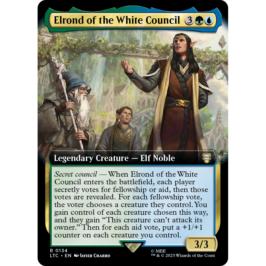 Elrond of the White Council (Extended Art) (LTC-134) - Tales of Middle-earth Commander: (Extended Art) Foil