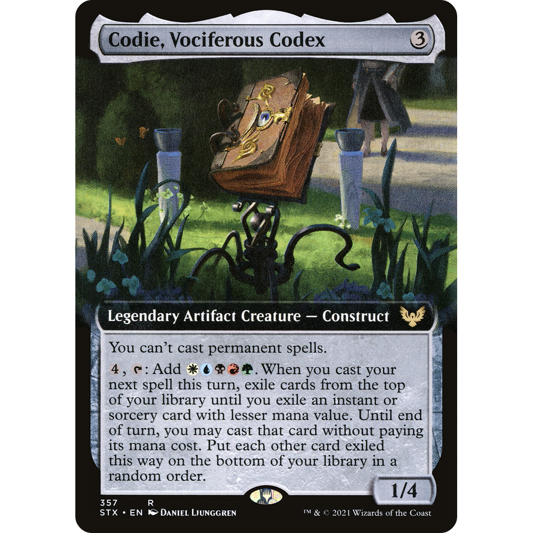 Codie, Vociferous Codex (Extended Art) (STX-357) - Strixhaven: School of Mages: (Extended Art)