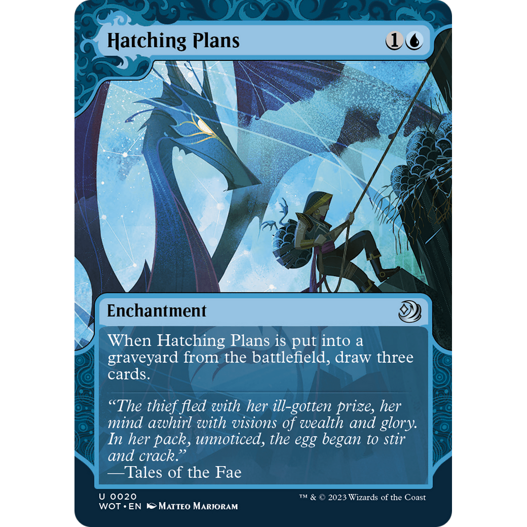 Hatching Plans (WOT-020) - Wilds of Eldraine: Enchanting Tales: (Showcase) (Borderless) Foil