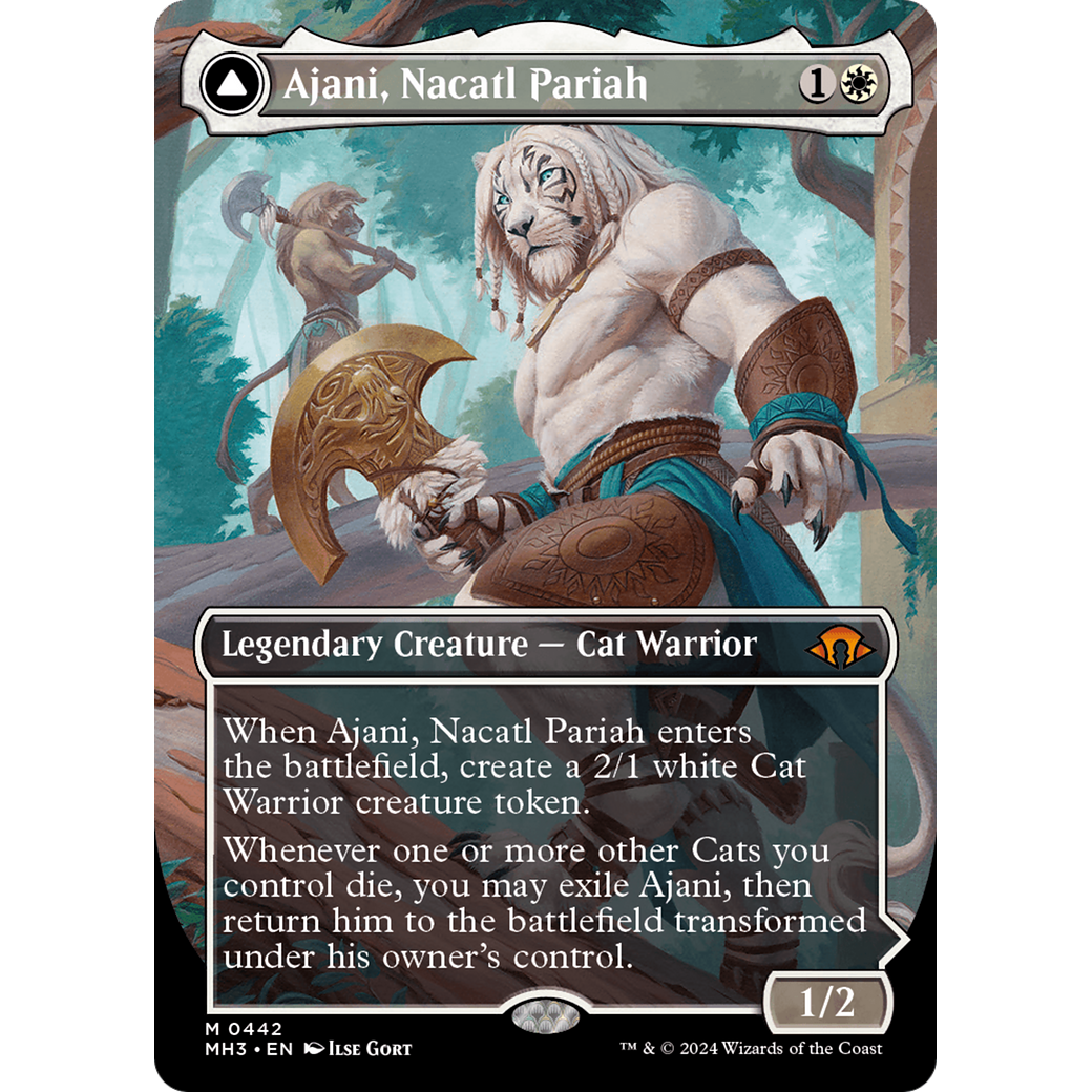 Ajani, Nacatl Pariah // Ajani, Nacatl Avenger (MH3-442) - Modern Horizons 3 (Borderless) Foil