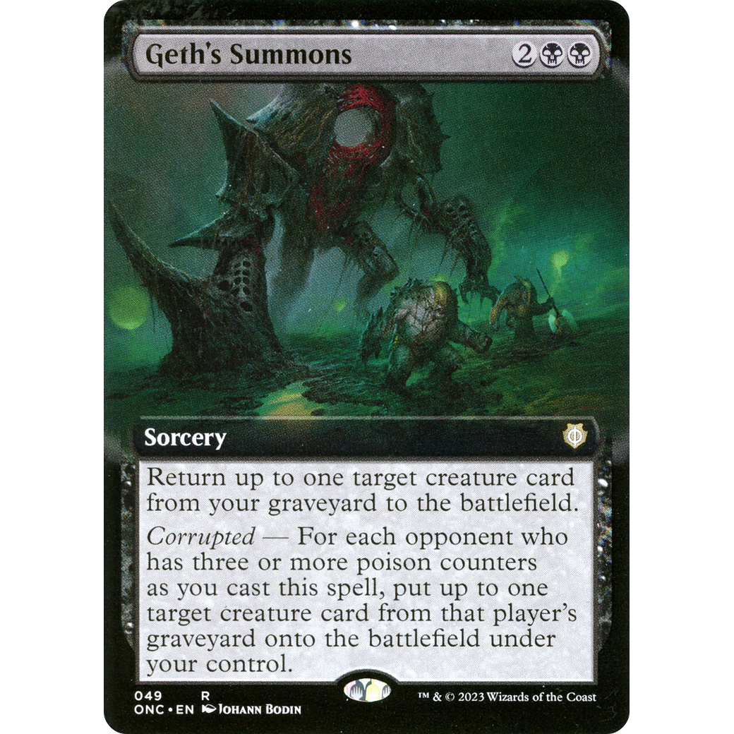 Geth's Summons (Extended Art) (ONC-049) - Phyrexia: All Will Be One Commander: (Extended Art) Foil