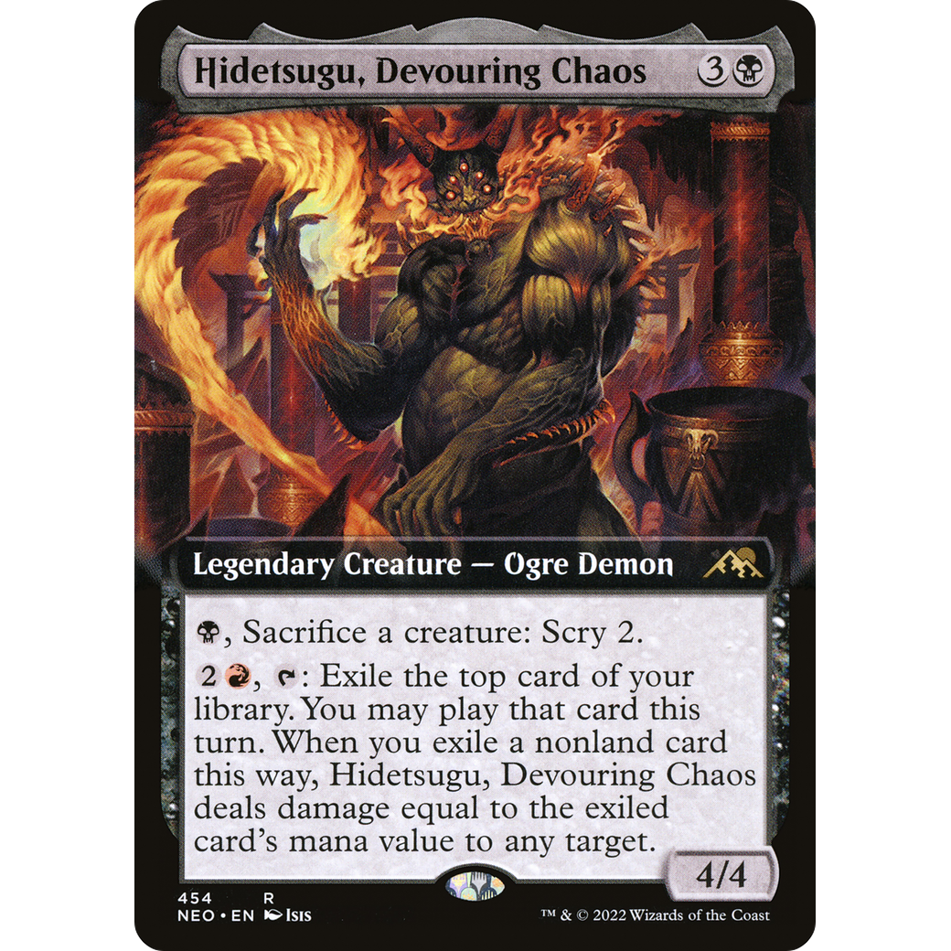 Hidetsugu, Devouring Chaos (NEO-454) - Kamigawa: Neon Dynasty: (Extended Art)