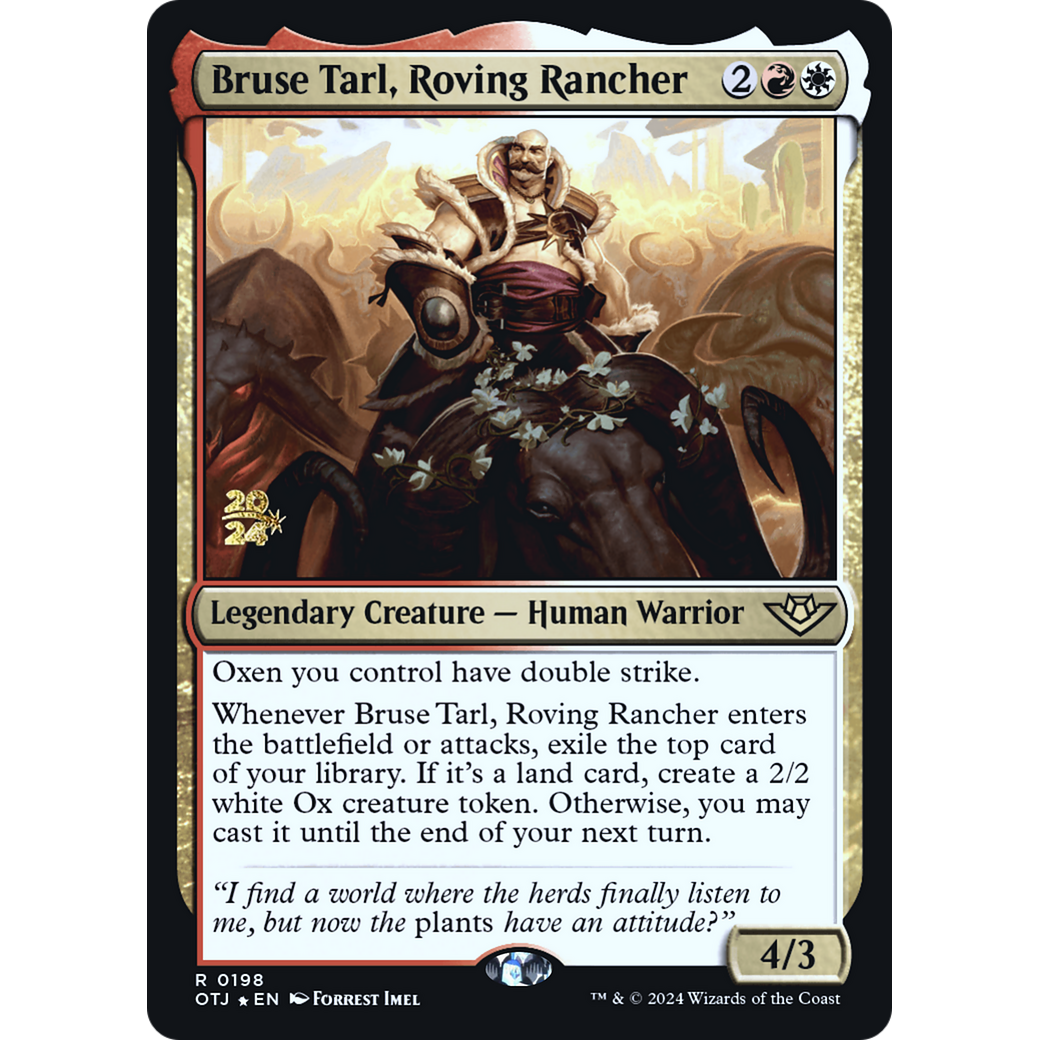 Bruse Tarl, Roving Rancher (PRE-198S) - Outlaws of Thunder Junction Promos Foil