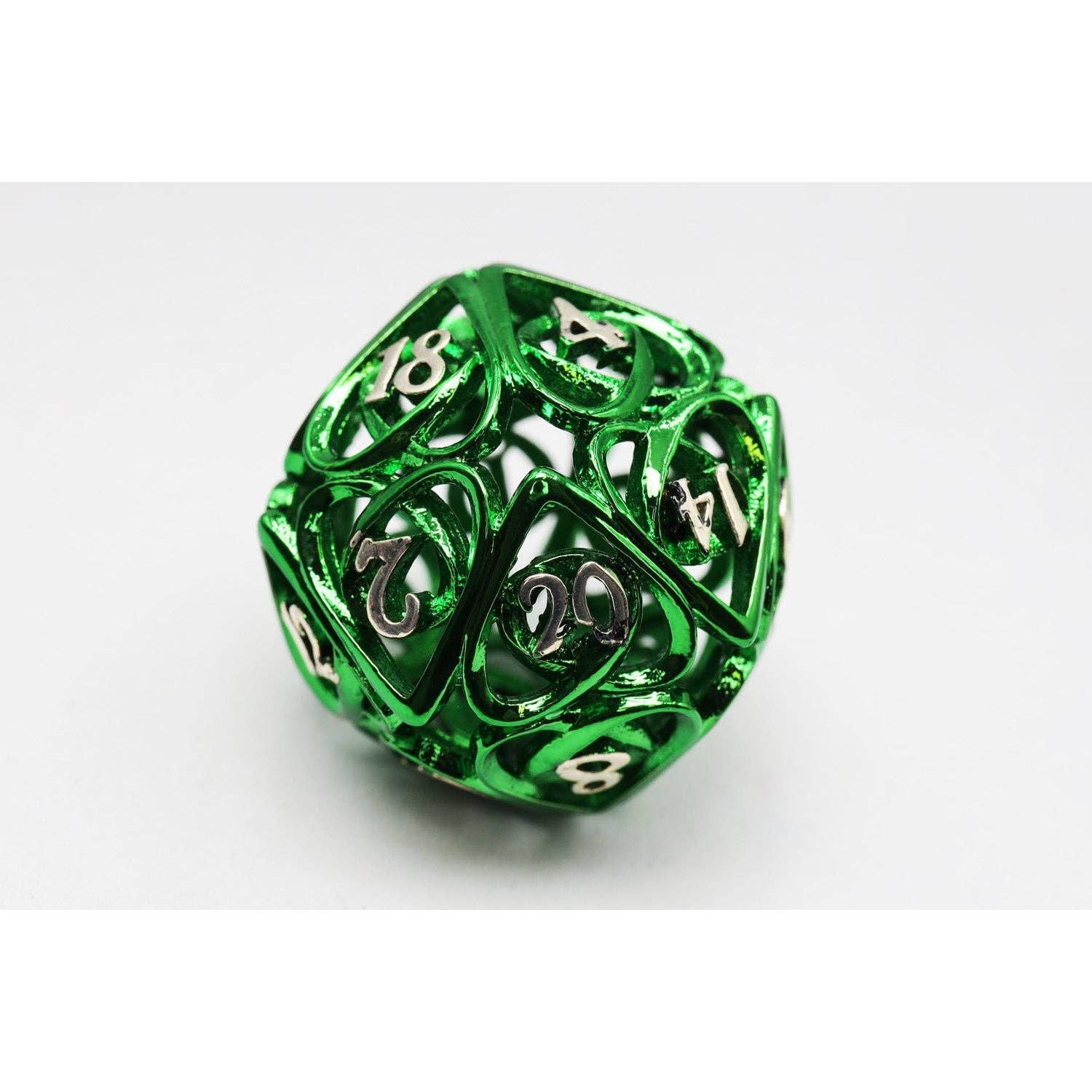 Hollow Hearts: Green - Metal RPG Dice Set