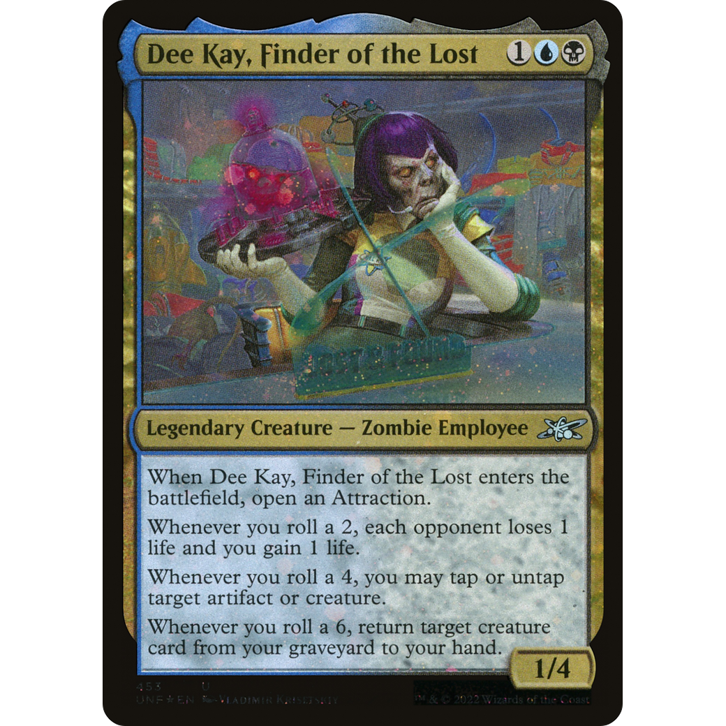 Dee Kay, Finder of the Lost (Galaxy Foil) (UNF-453) - Unfinity Foil