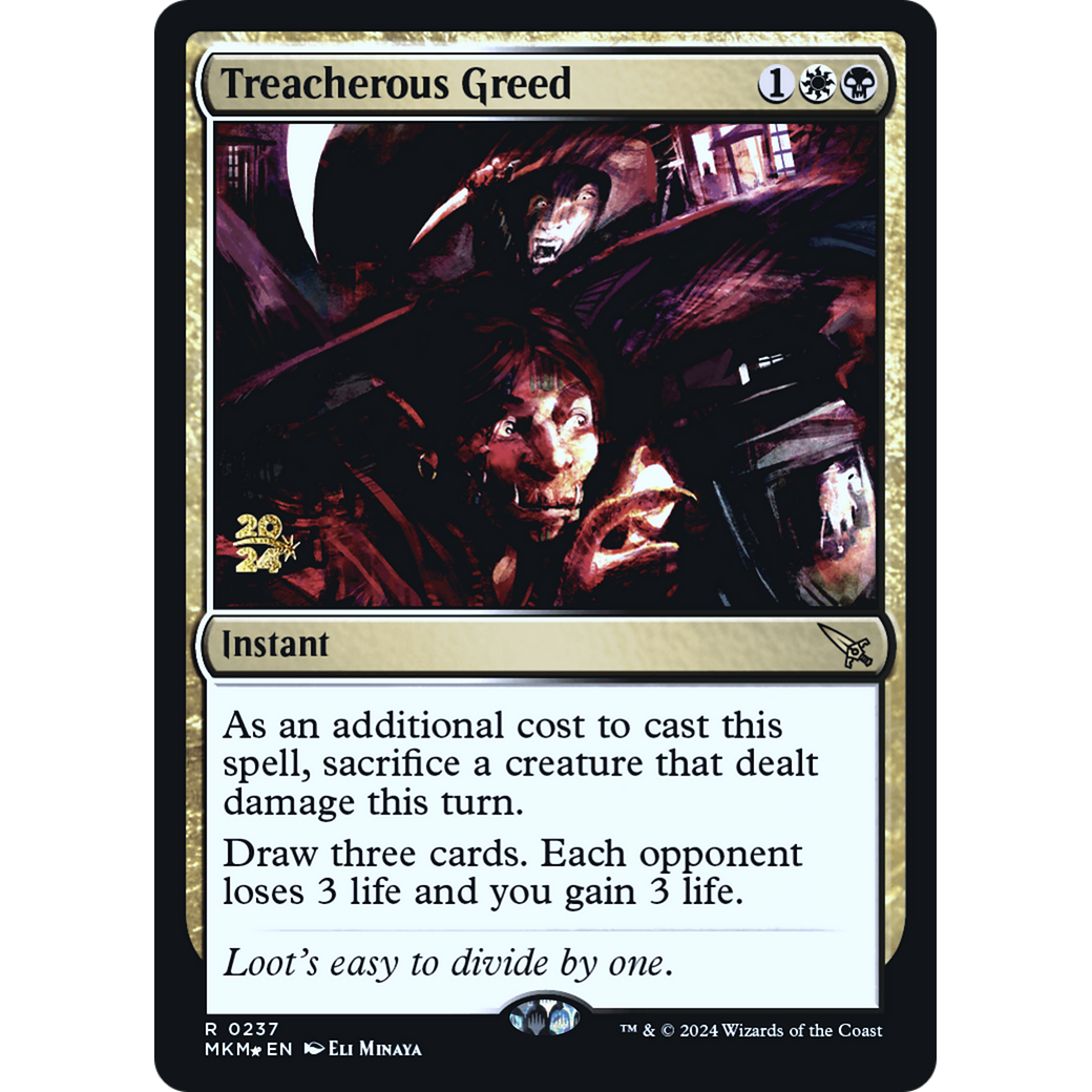 Treacherous Greed (PRE-237S) - Murders at Karlov Manor Promos Foil