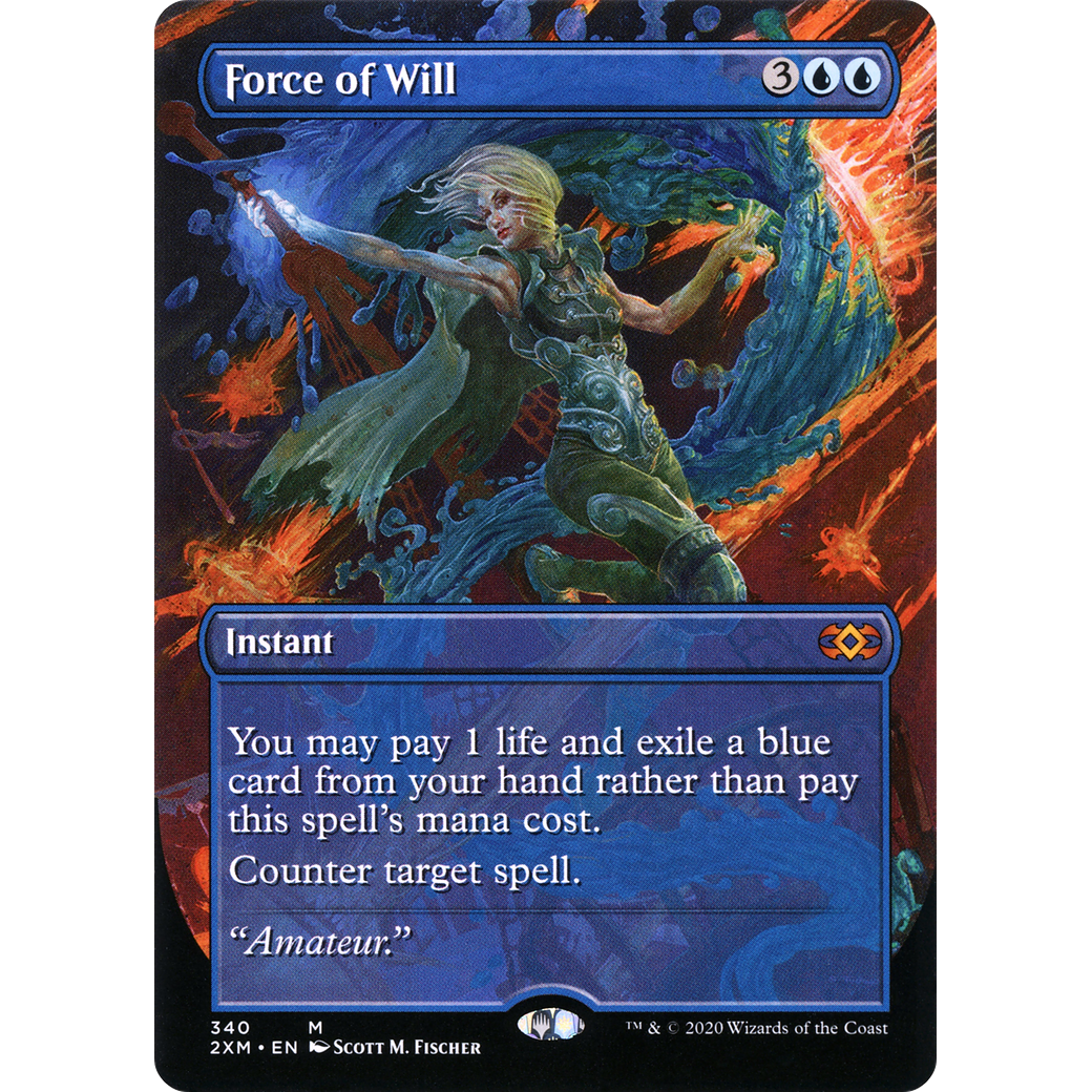 Force of Will (Borderless) (2XM-340) - Double Masters (Borderless) Foil