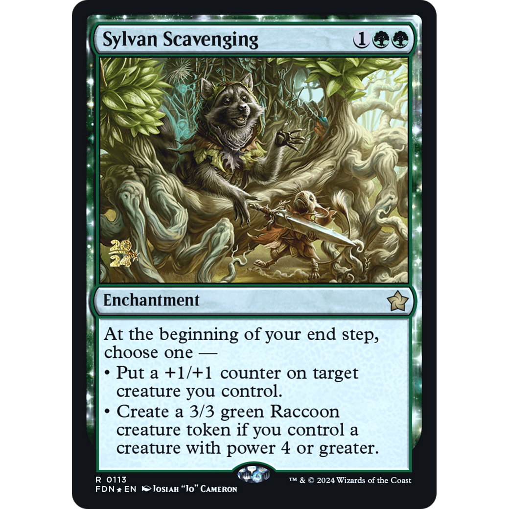Sylvan Scavenging (PRE-113S) - Foundations Promos: (enchantment) Foil