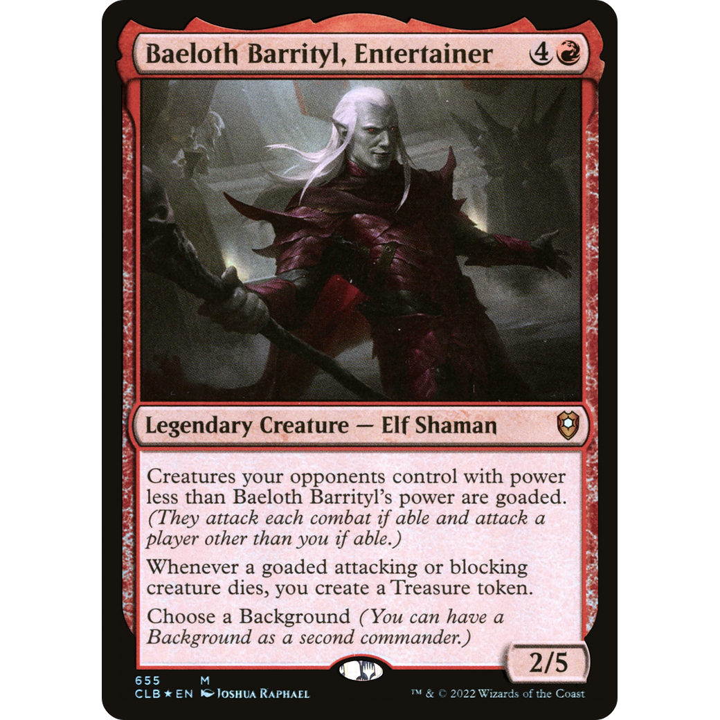 Baeloth Barrityl, Entertainer (CLB-655) - Commander Legends: Battle for Baldur's Gate Foil