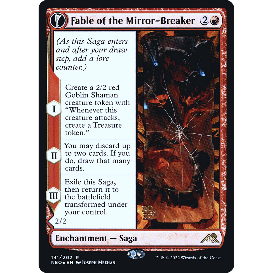 Fable of the Mirror-Breaker // Reflection of Kiki-Jiki (PRE-141S) - Kamigawa: Neon Dynasty Promos: (fandfc, enchantment) Foil
