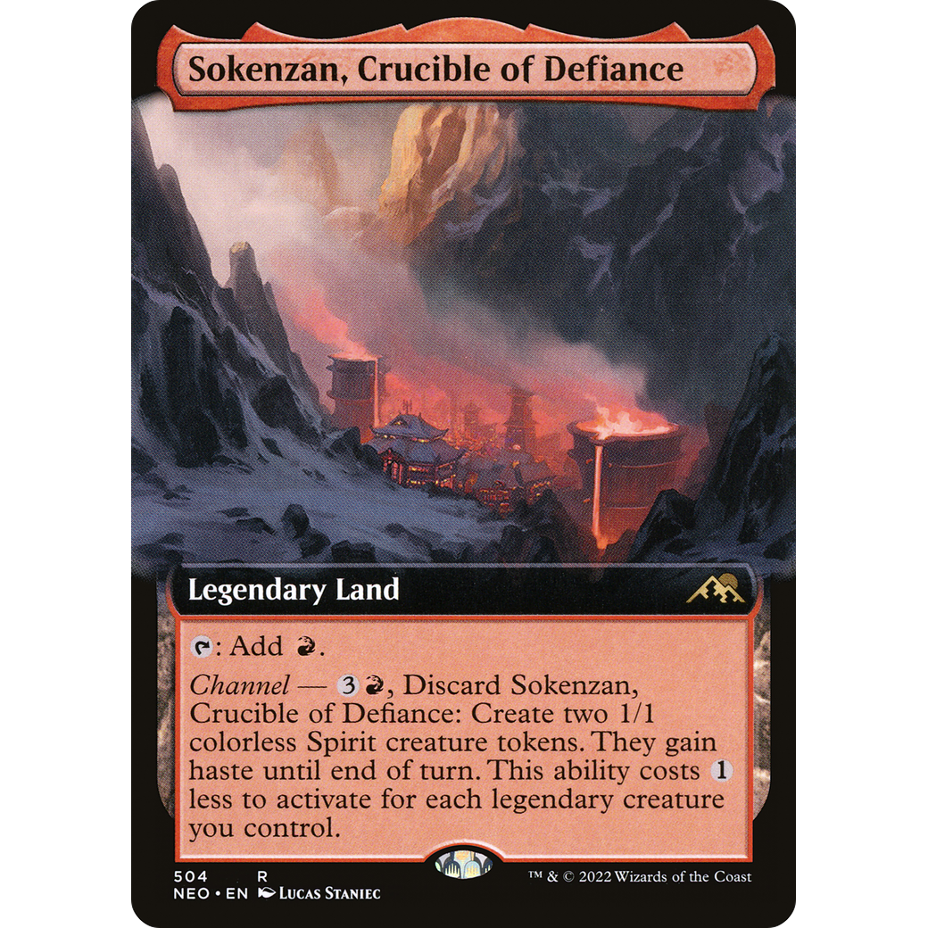Sokenzan, Crucible of Defiance (NEO-504) - Kamigawa: Neon Dynasty: (Extended Art) Foil