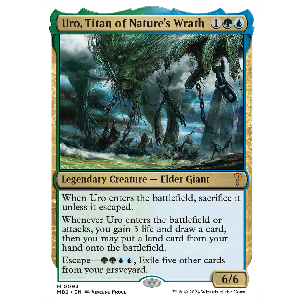 Uro, Titan of Nature's Wrath (White Border) (MB2-093) - Mystery Booster 2