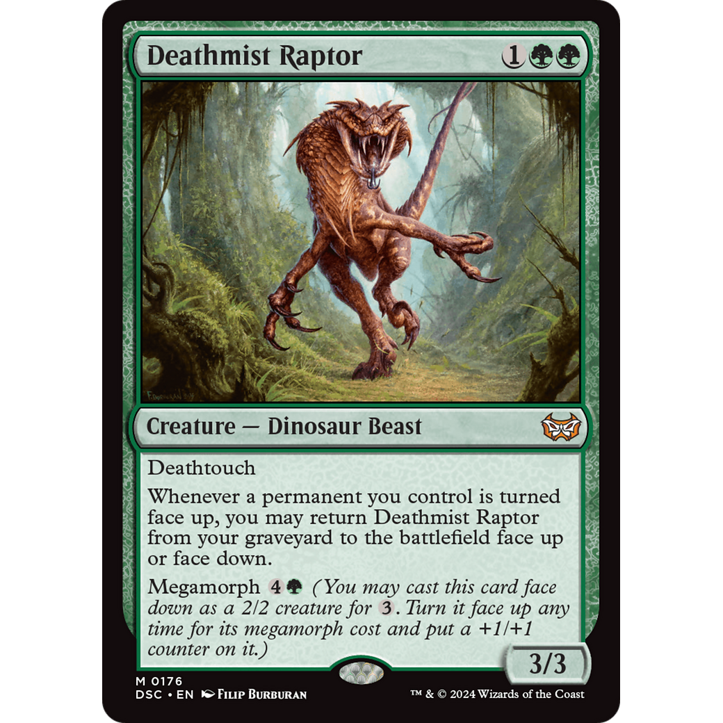 Deathmist Raptor (DSC-176) - Duskmourn: House of Horror Commander