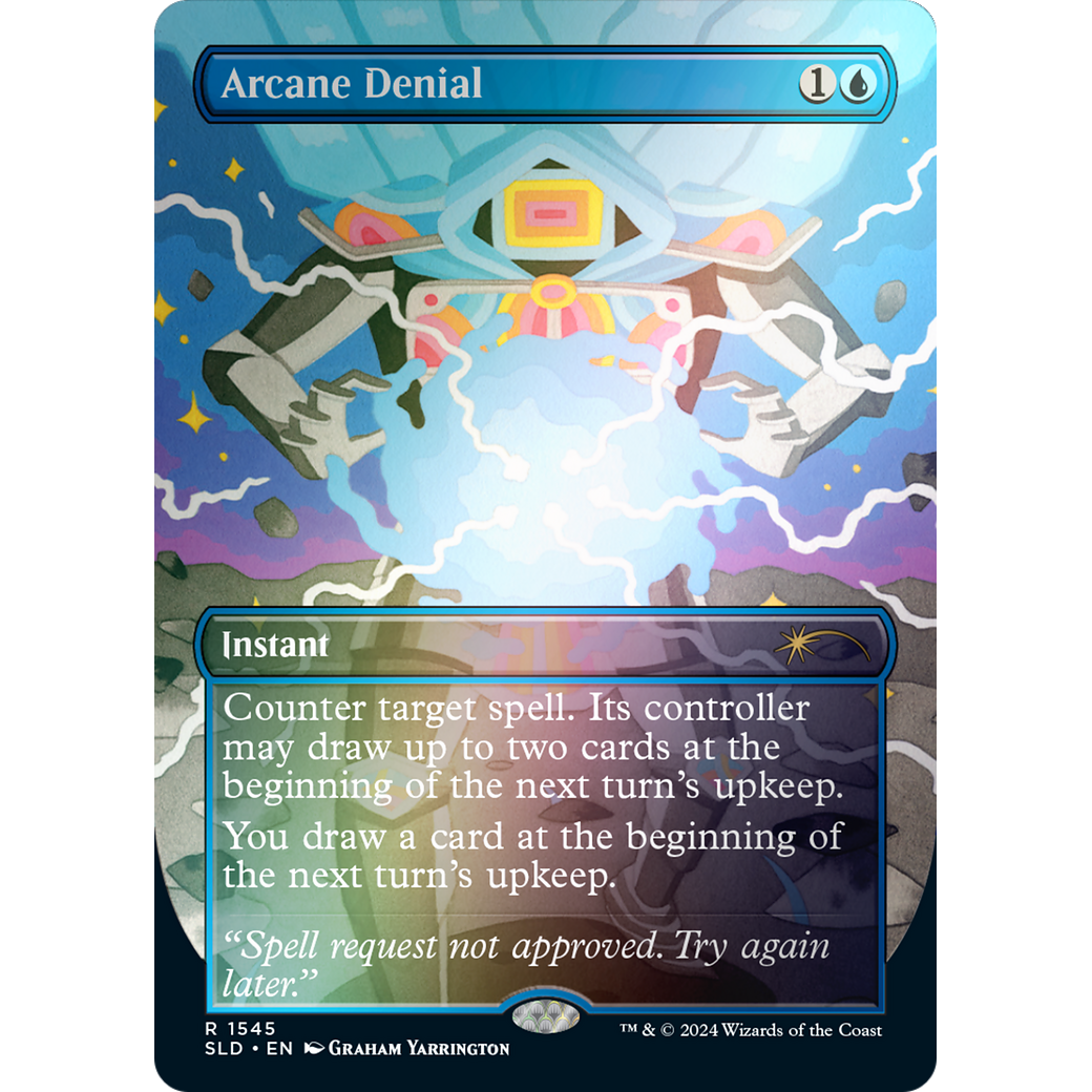 Arcane Denial (1545) (Rainbow Foil) (SLD-1545) - Secret Lair Drop (Borderless) Foil