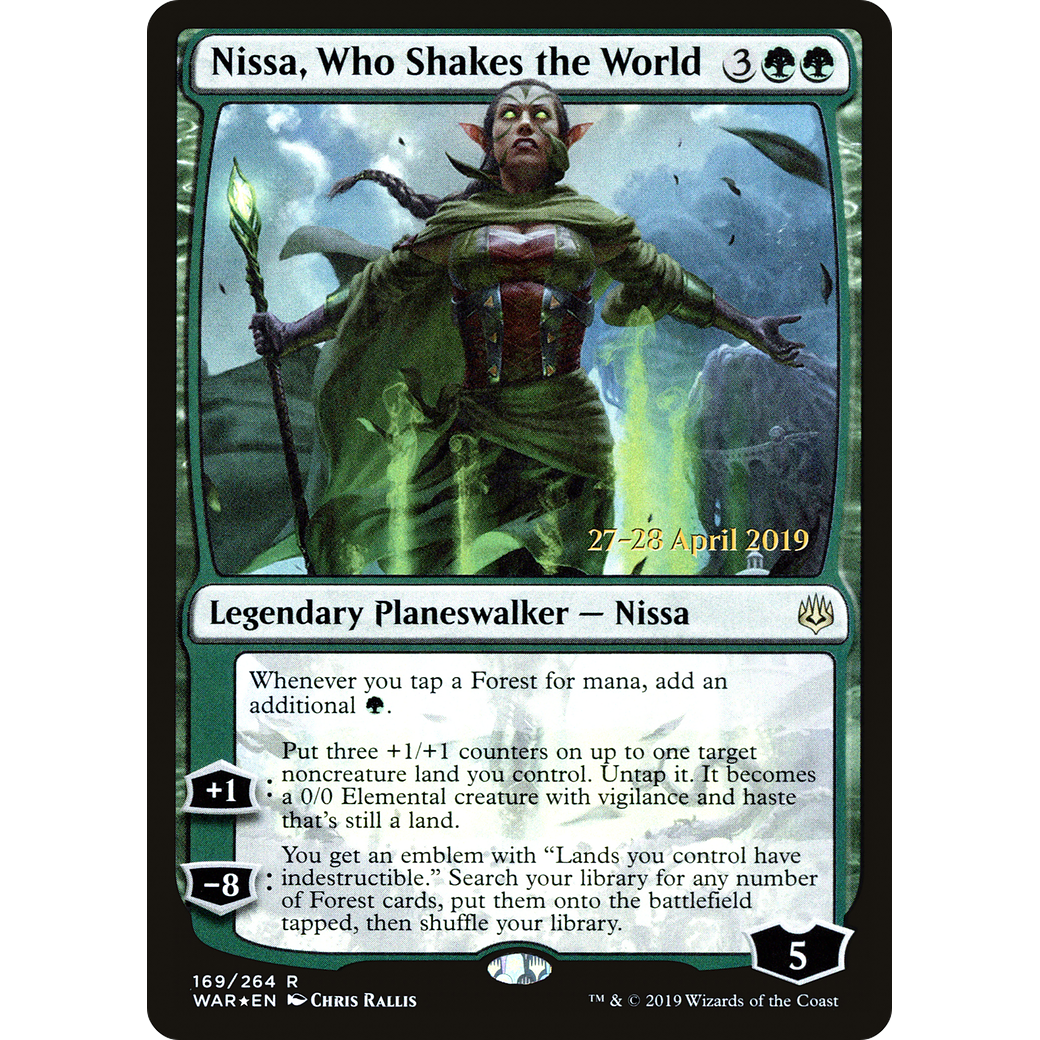 Nissa, Who Shakes the World (PRE-169) - War of the Spark Promos Foil