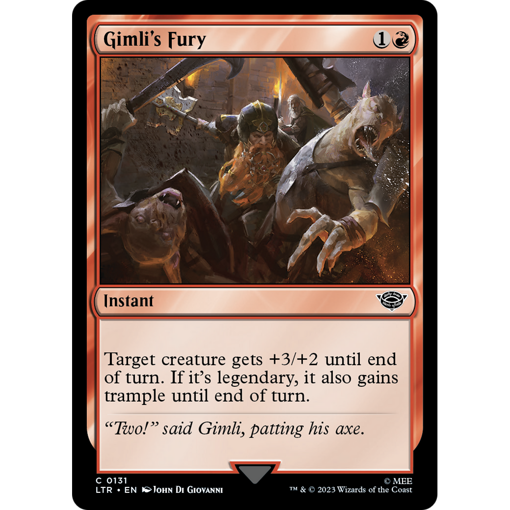 Gimli's Fury (LTR-131) - The Lord of the Rings: Tales of Middle-earth Foil