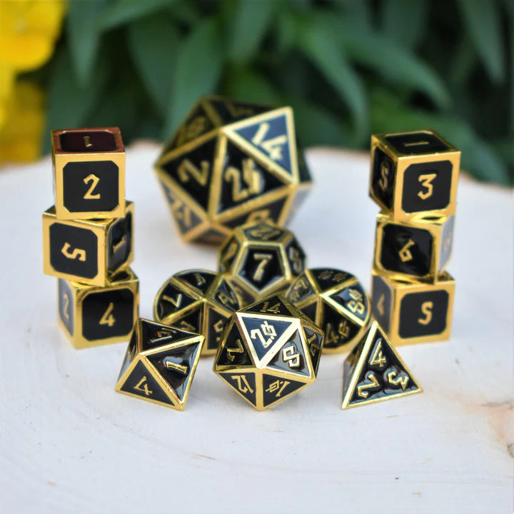 Misty Mountain - Elder Runes: Gold And Shadow - 7-set Metal Dice