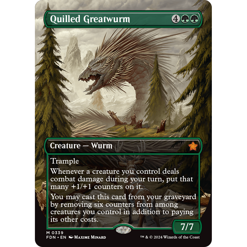 Quilled Greatwurm (FDN-339) - Foundations (Borderless) Foil