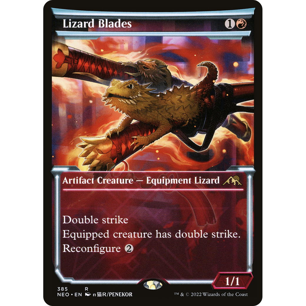Lizard Blades (NEO-385) - Kamigawa: Neon Dynasty: (Showcase) Foil