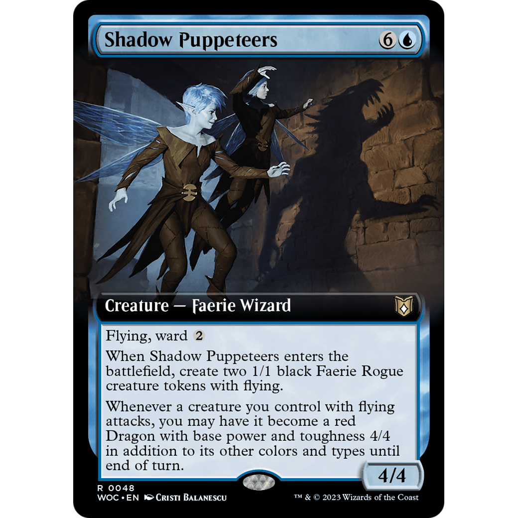 Shadow Puppeteers (WOC-048) - Wilds of Eldraine Commander: (Extended Art)