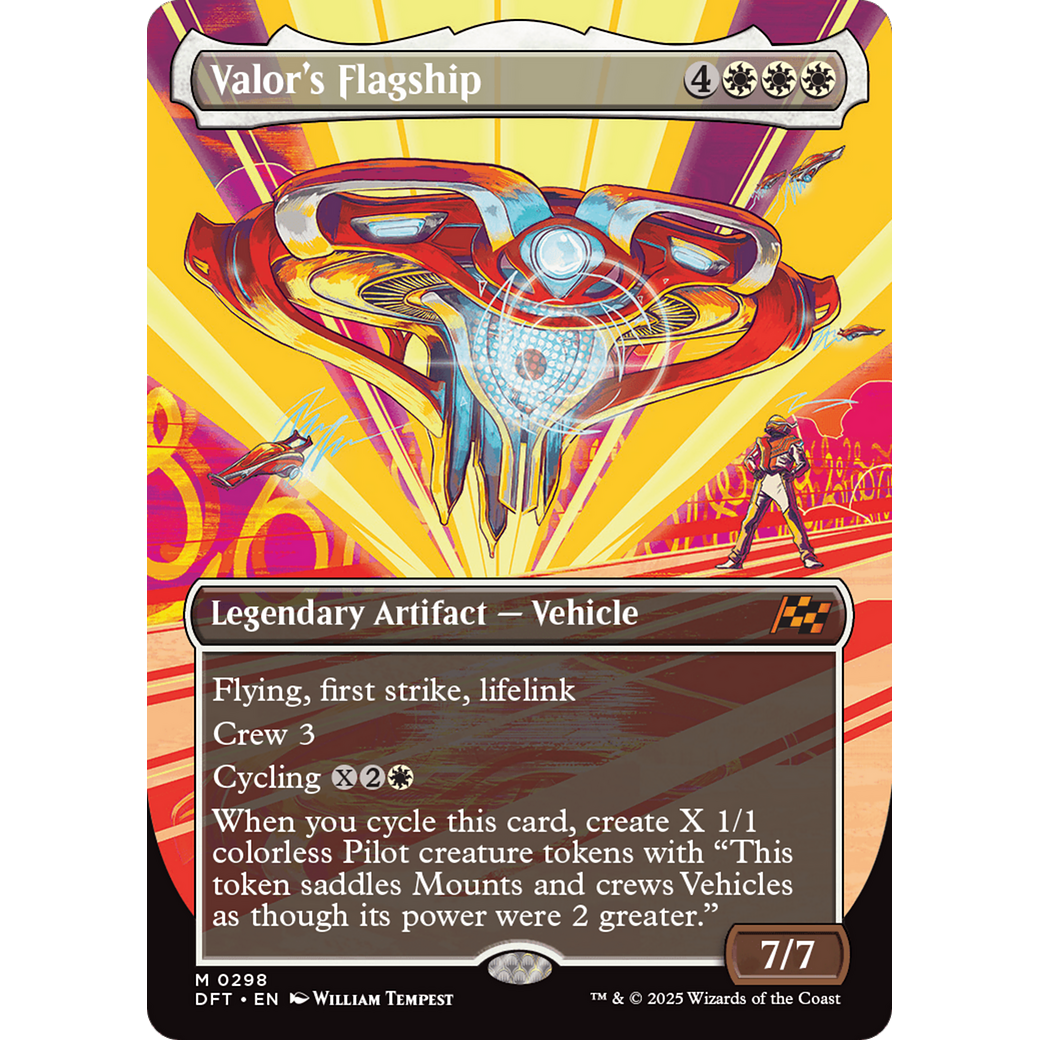 Valor's Flagship (DFT-298) - Aetherdrift (Borderless) Foil