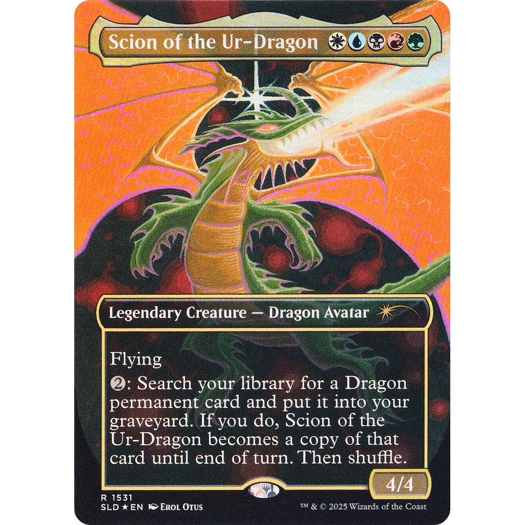 Scion of the Ur-Dragon (Rainbow Foil) (SLD-1531) - Secret Lair Drop (Borderless) Foil