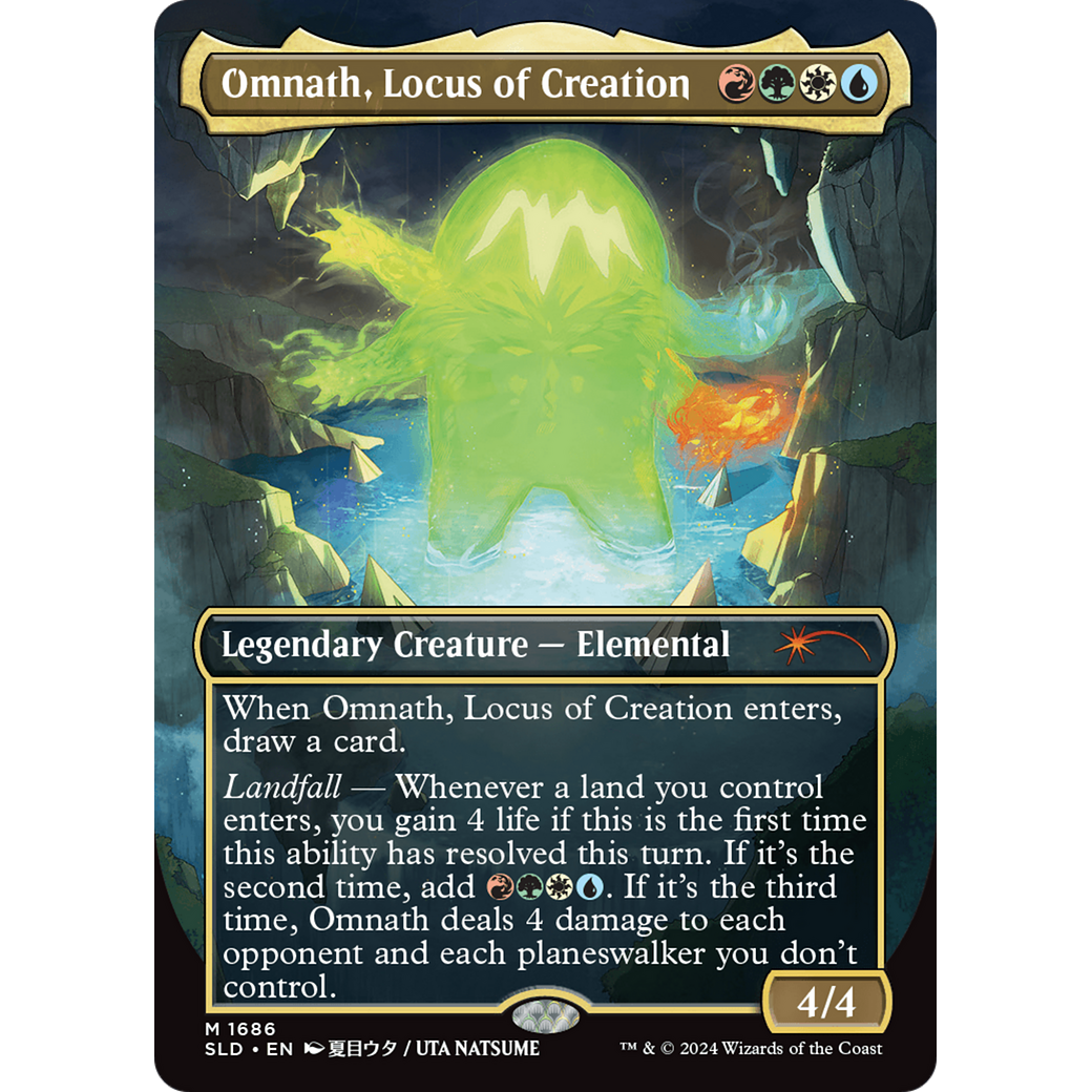 Omnath, Locus of Creation (Rainbow Foil) (SLD-1686) - Secret Lair Drop (Borderless) Foil