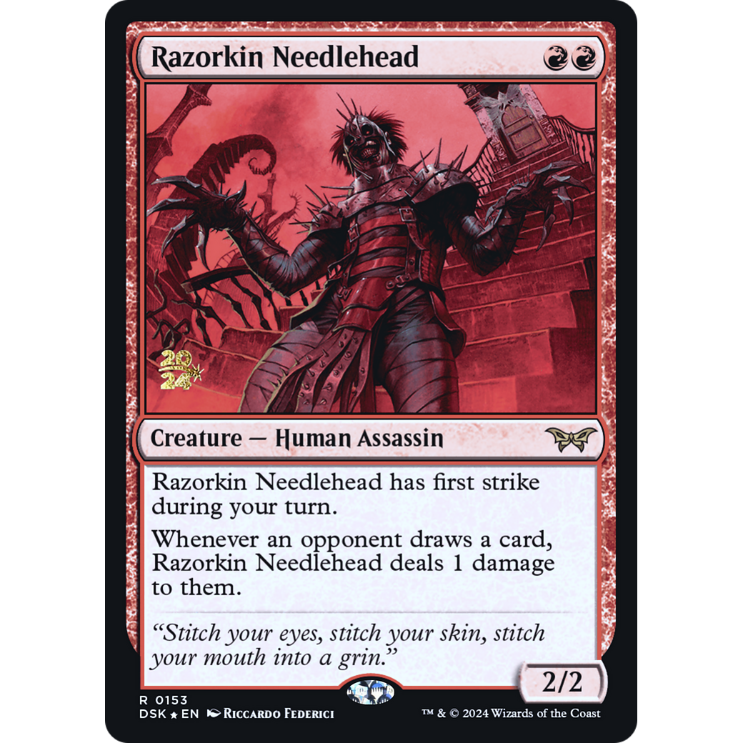 Razorkin Needlehead (PRE-153S) - Duskmourn: House of Horror Promos Foil