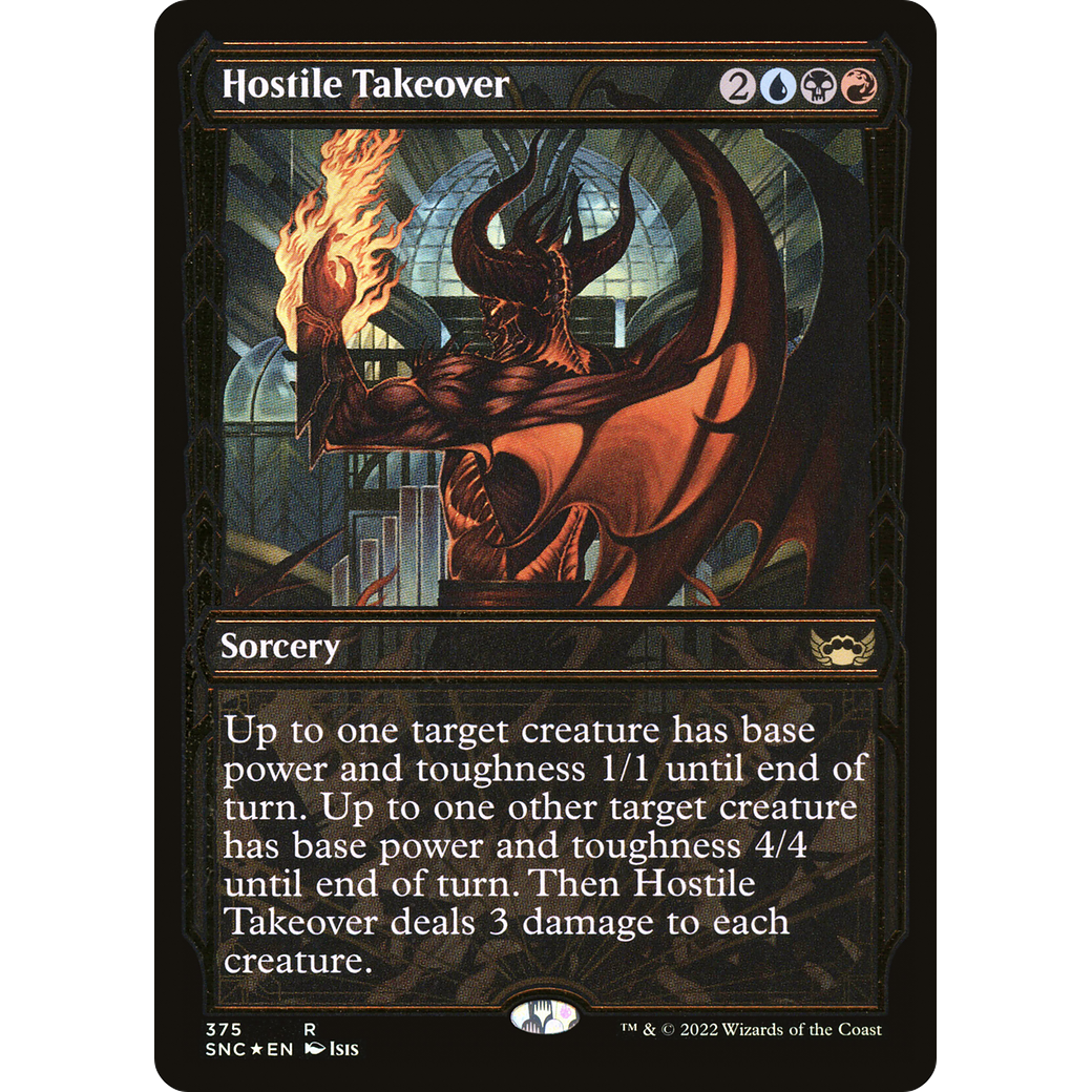 Hostile Takeover (Gilded Foil) (SNC-375) - Streets of New Capenna: (Showcase) Foil
