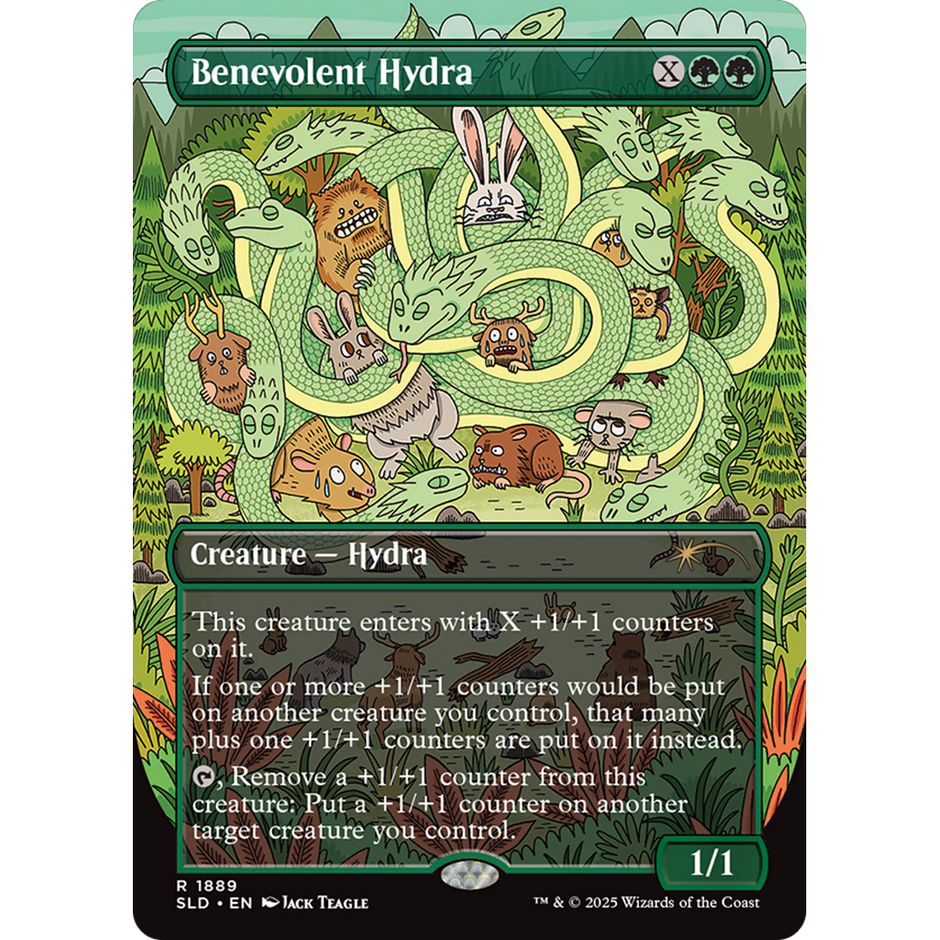 Benevolent Hydra (Rainbow Foil) (SLD-1889) - Secret Lair Drop (Borderless) Foil