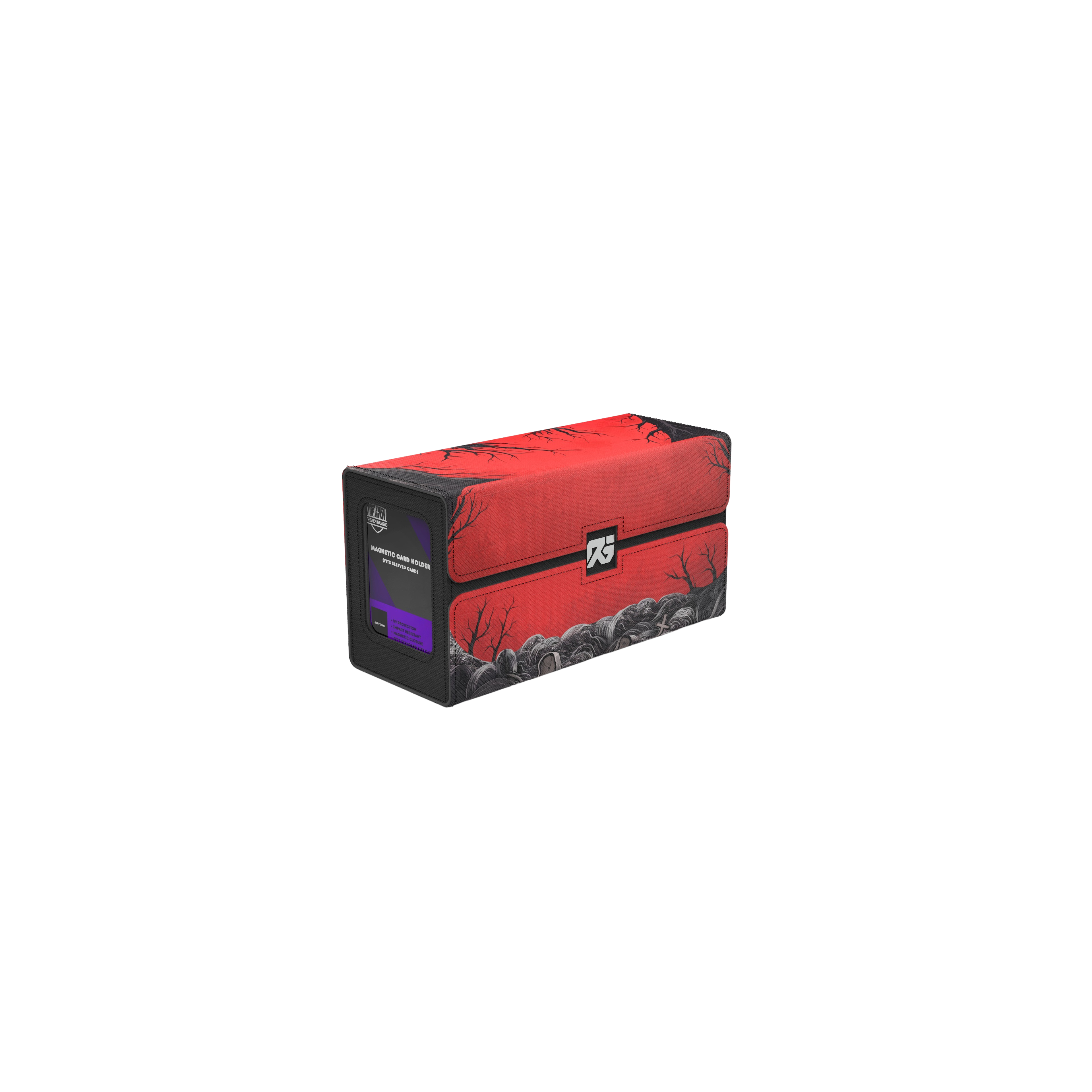 Realm Guard: Dual Window Deck Box - Red/Black Necromancer