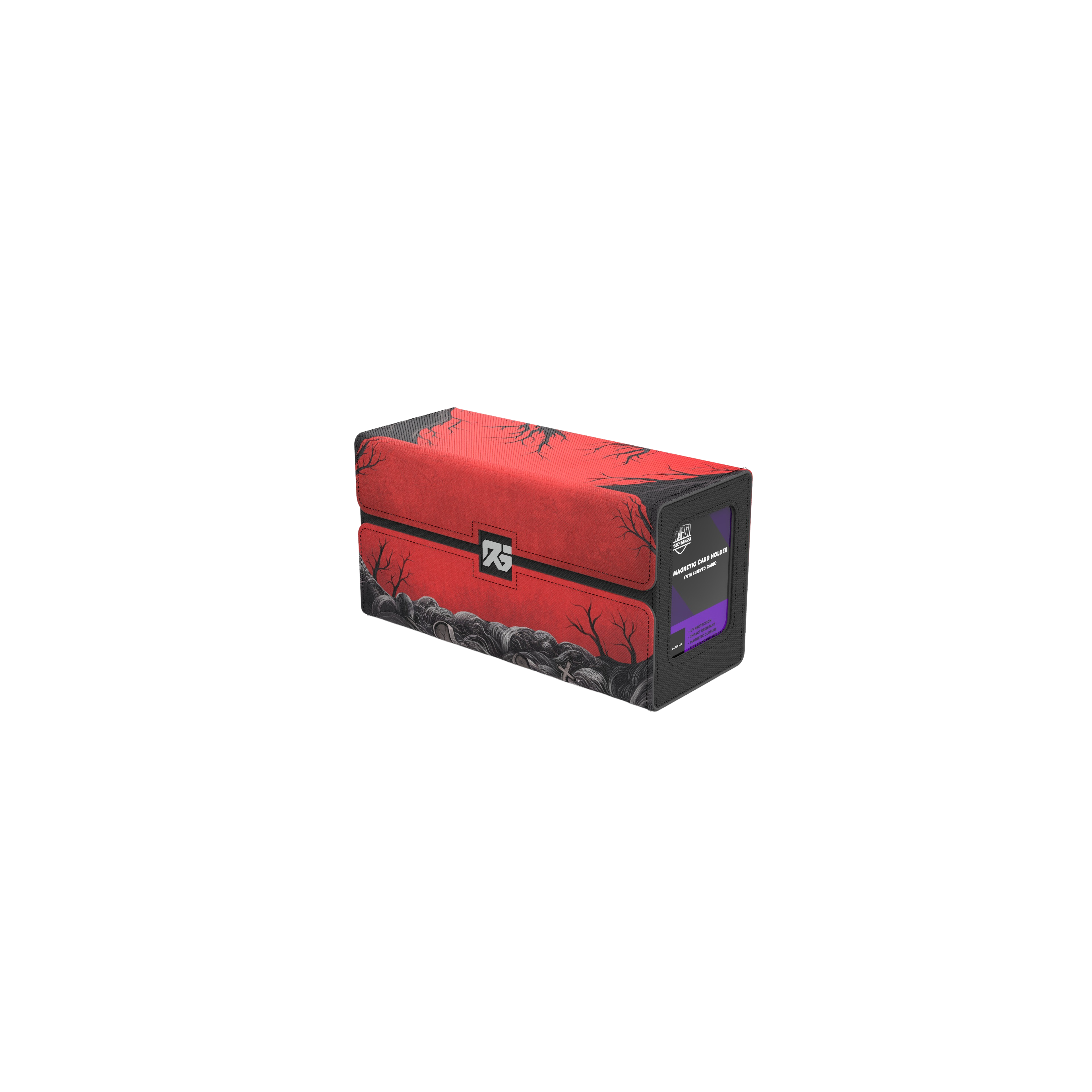 Realm Guard: Dual Window Deck Box - Red/Black Necromancer