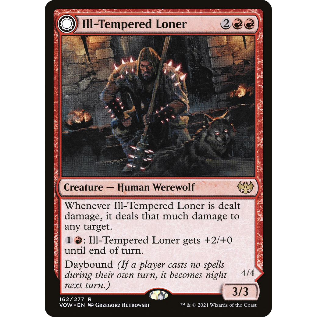 Ill-Tempered Loner (VOW-162) - Innistrad: Crimson Vow: (Double Faced Transform) Foil