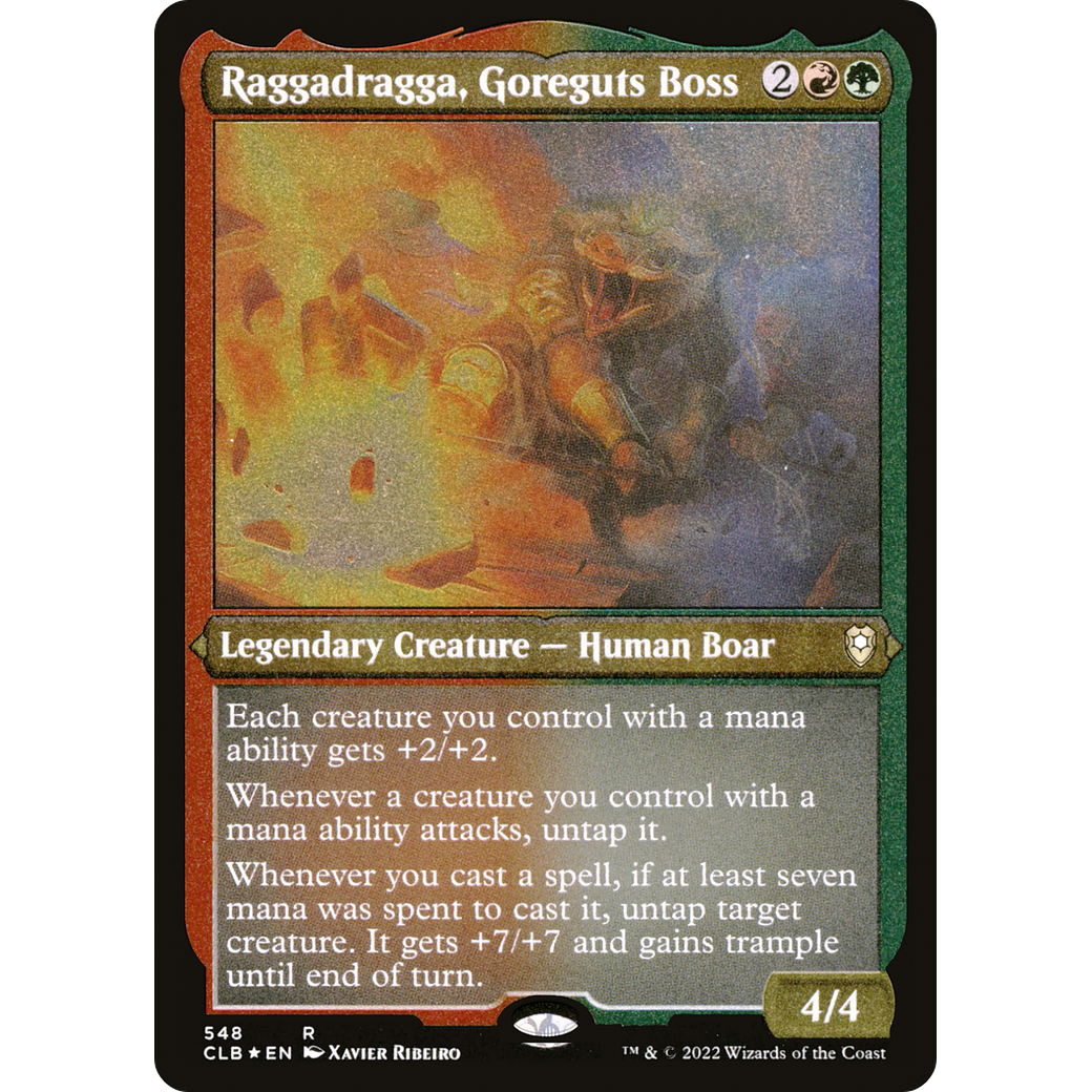 Raggadragga, Goreguts Boss (CLB-548) - Commander Legends: Battle for Baldur's Gate Etched Foil