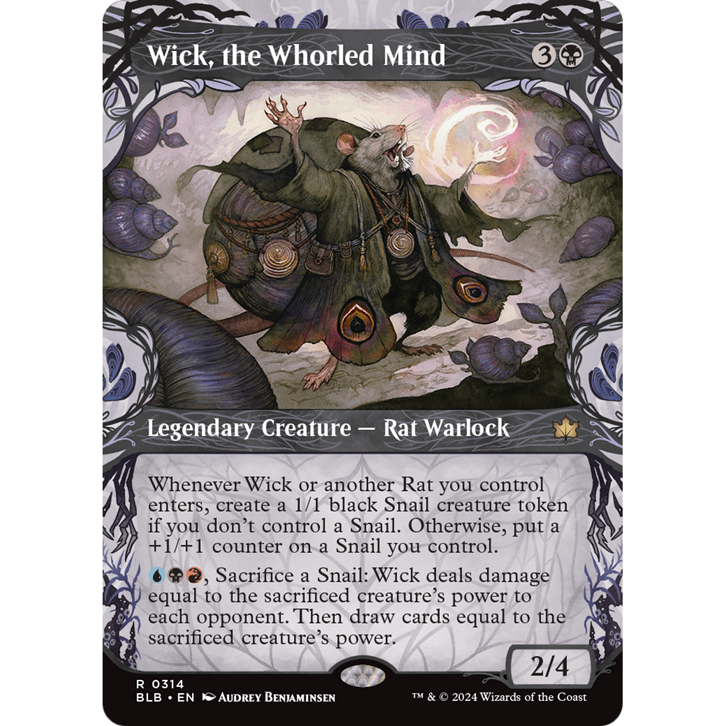 Wick, the Whorled Mind (BLB-314) - Bloomburrow: (Showcase) (Borderless) Foil