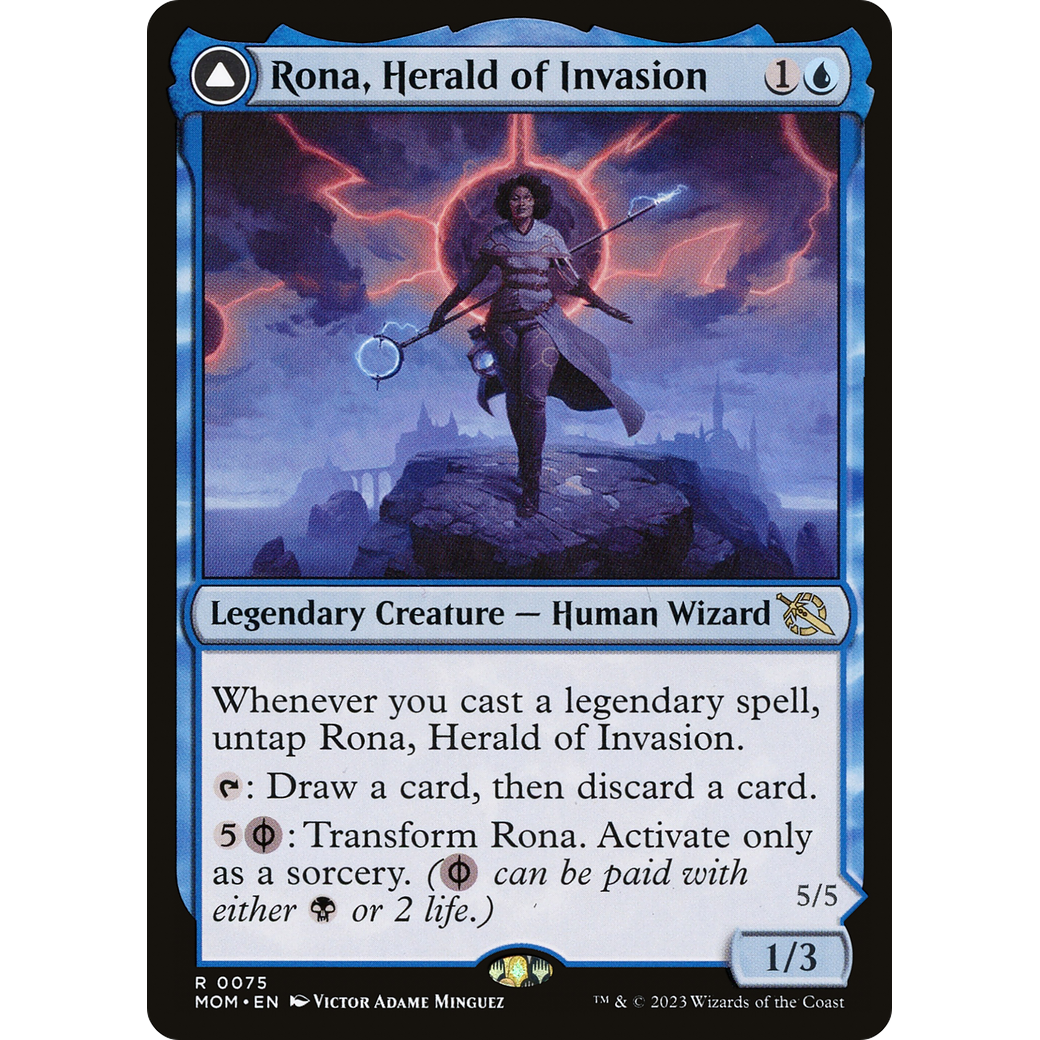 Rona, Herald of Invasion // Rona, Tolarian Obliterator (MOM-075) - March of the Machine