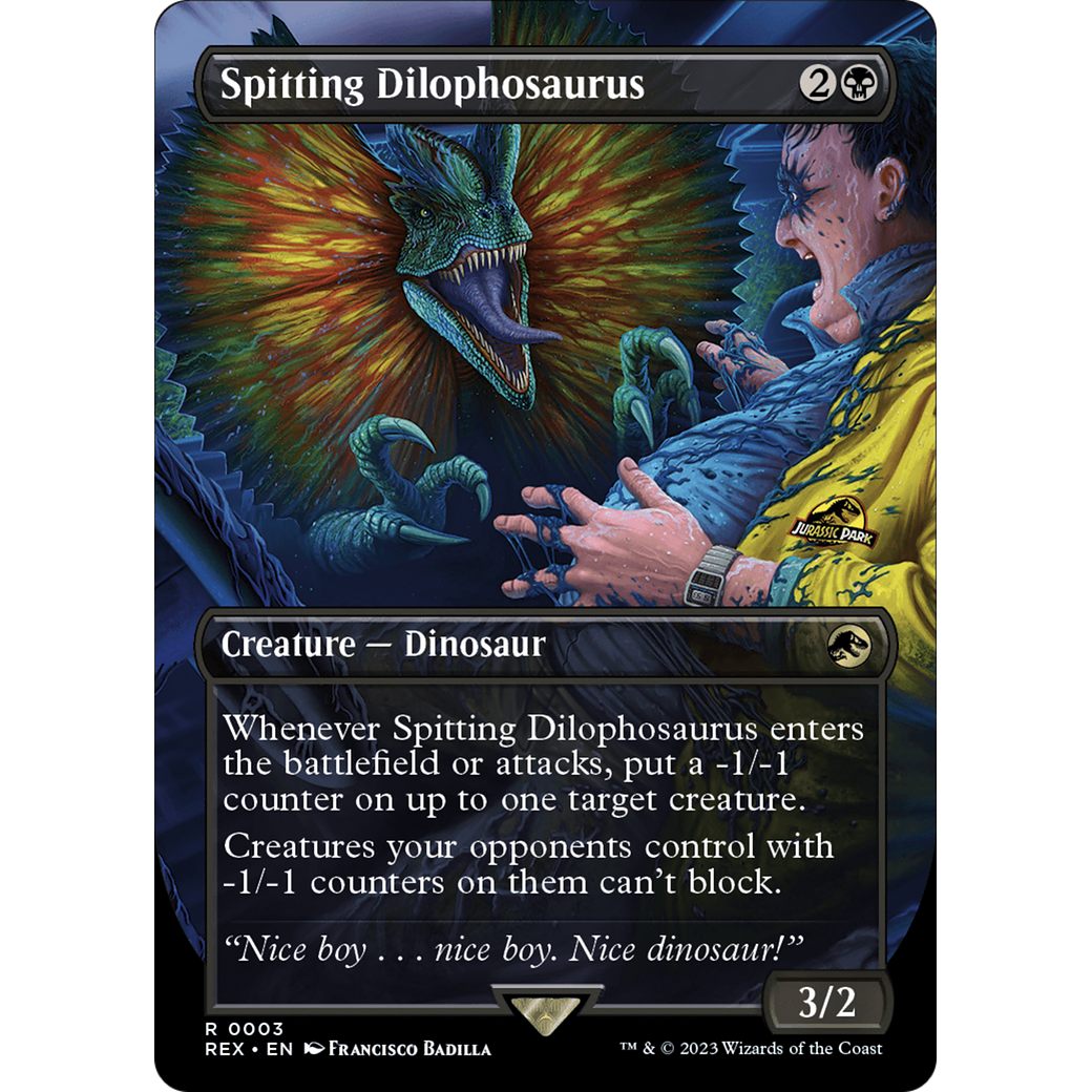 Spitting Dilophosaurus (Borderless) (REX-003) - Jurassic World Collection (Borderless) Foil